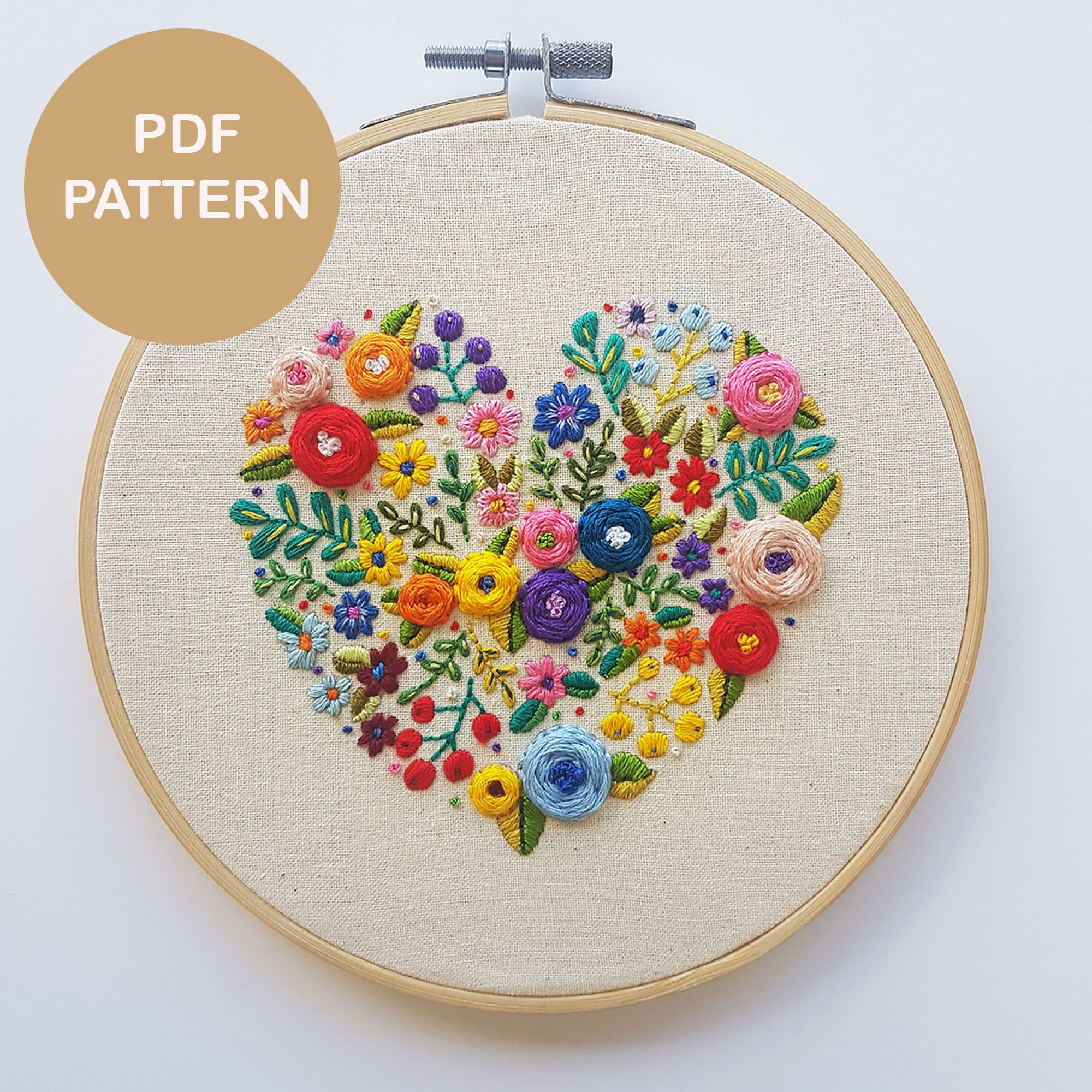Printable Embroidery Pattern Love Grows Here Modern Embroidery Pattern Hoop Art Embroidery Pattern PDF Pattern Etsy