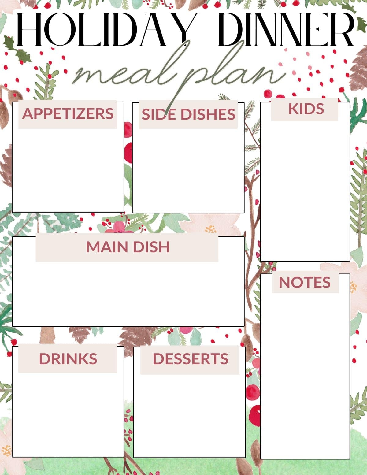 Printable Meal Planner For The Holidays For The Love Of Food