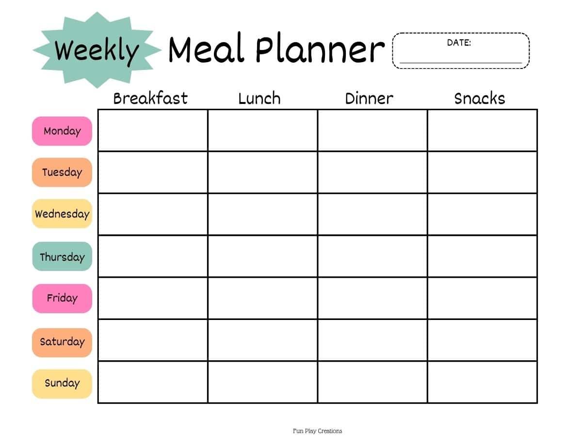Printable Meal Planner Templates Free PDF 