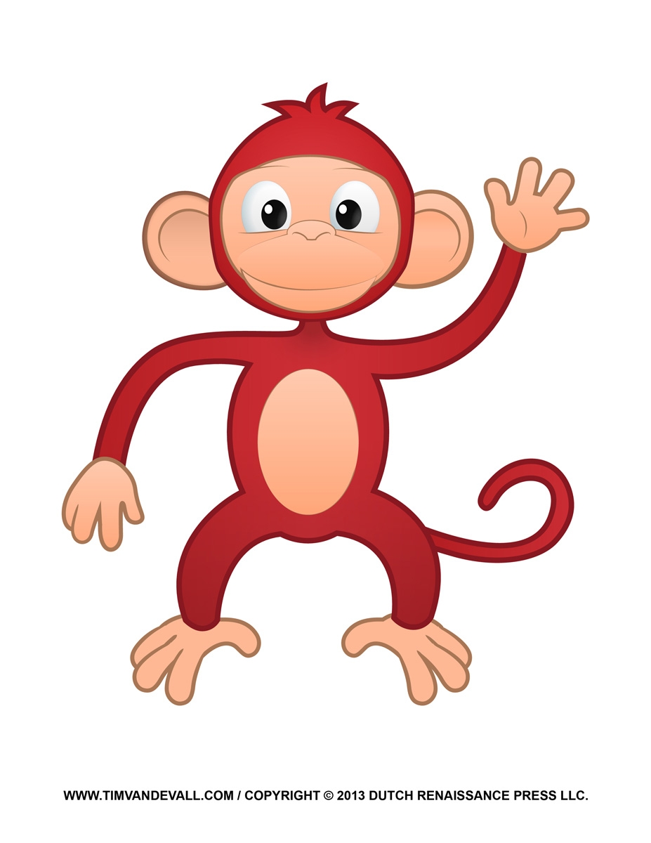 Printable Monkey Clipart Coloring Pages Cartoon Crafts For Kids