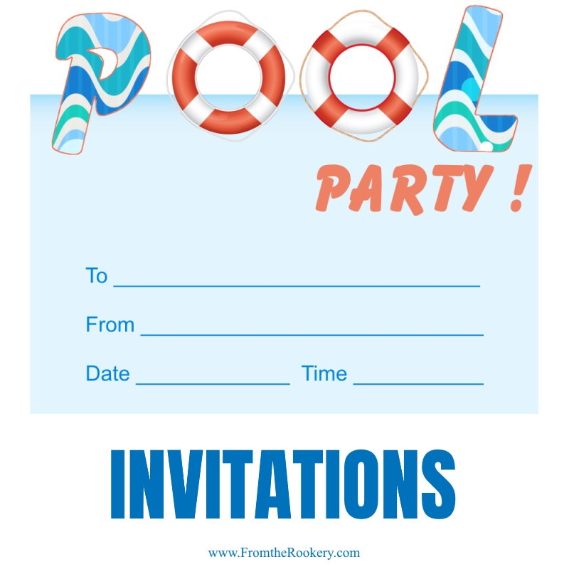 Free Pool Party Printables