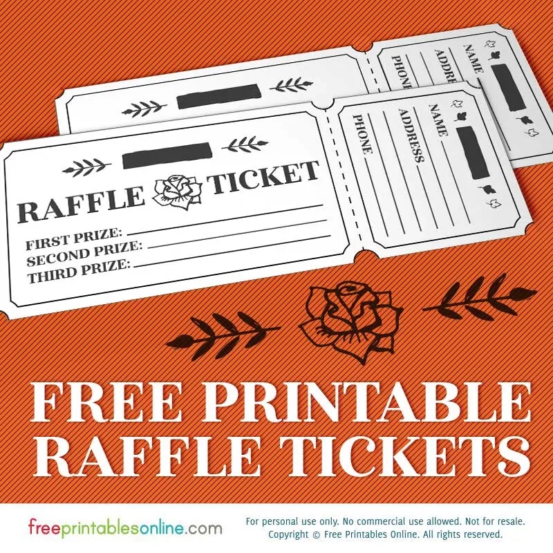 Printable Rosy Raffle Tickets Free Raffle Template Free Printables Online