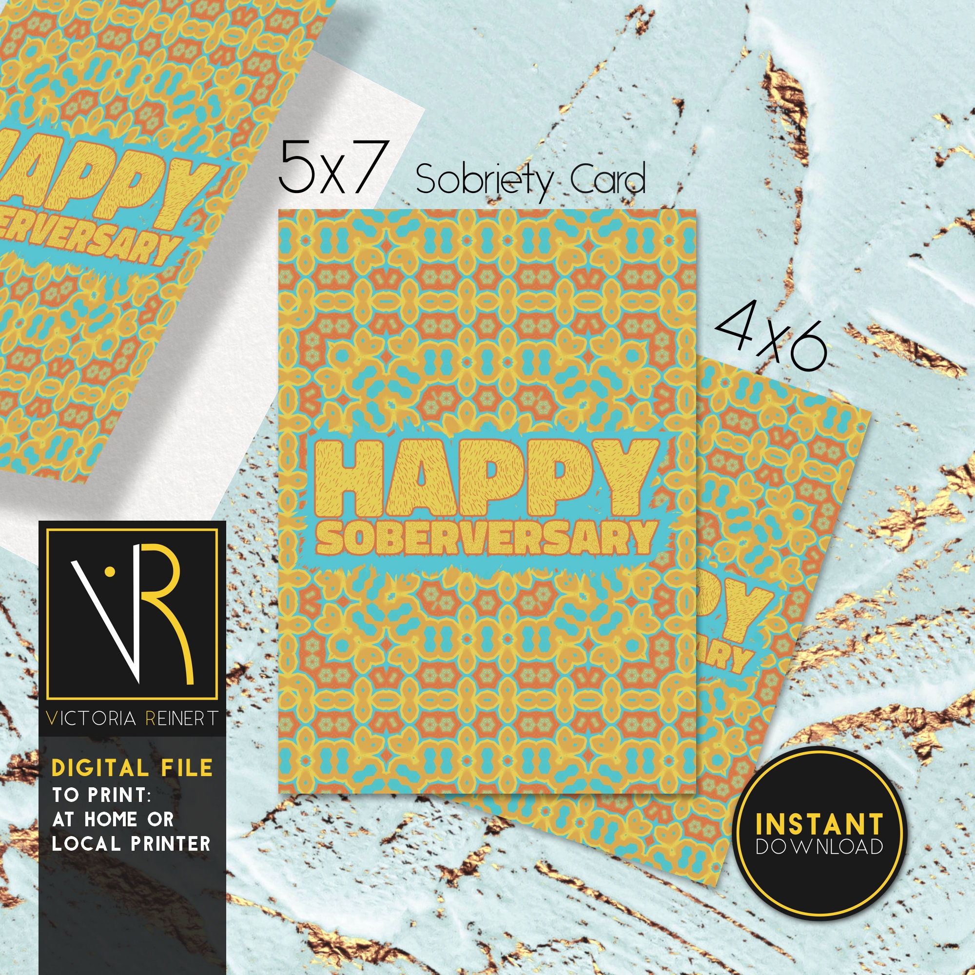 Printable Sobriety Card Happy Soberversary Alcoholics Anonymous Recovery Card Addiction Recover Clean And Sober AA DIY Instant Download Etsy