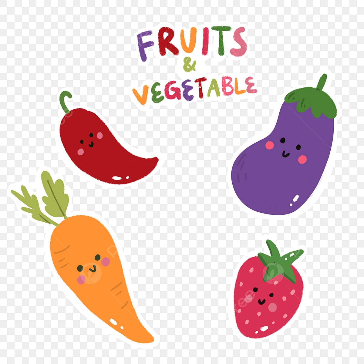 Printable Sticker White Transparent Collection Of Cute Vegetable Stickers Free Printable Sticker Vegetable Collection PNG Image For Free Download