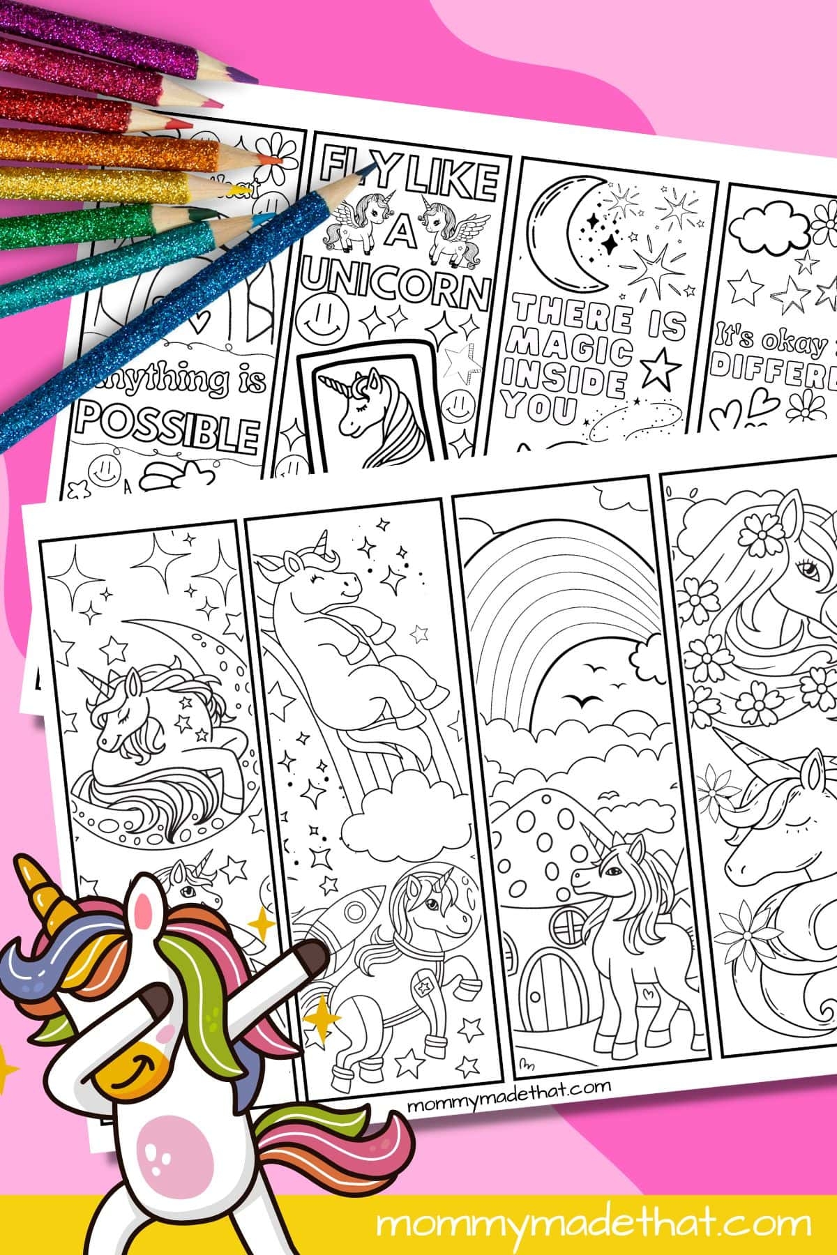 Printable Unicorn Bookmarks Free Coloring Bookmarks 
