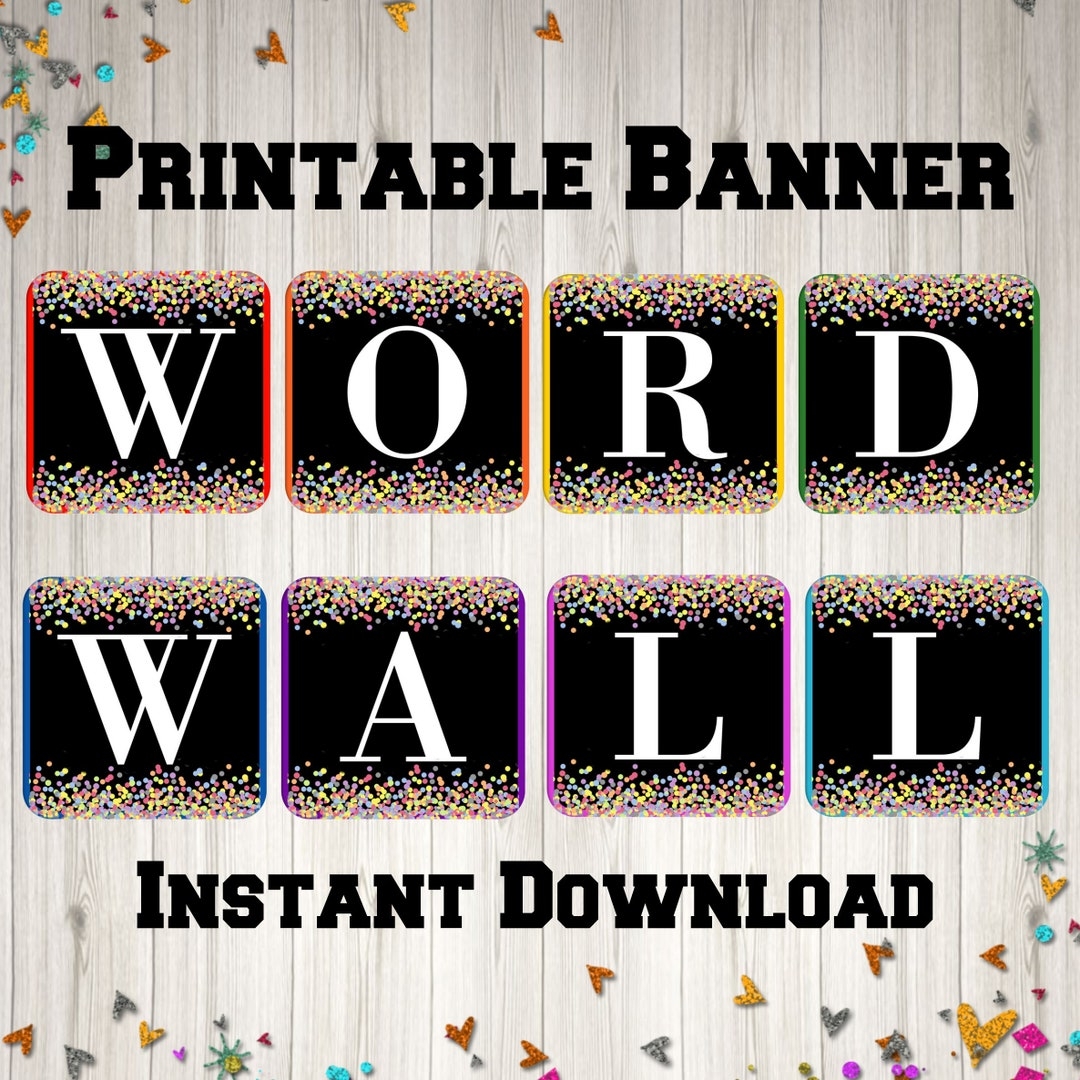 Printable Word Wall Classroom Banner Instant Digital Download Teacher Classroom Decor Sign Etsy