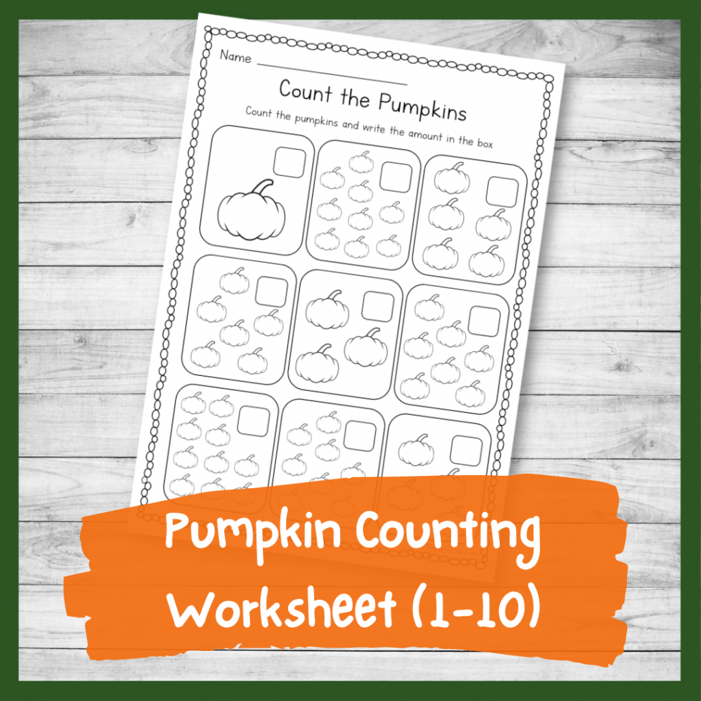 Pumpkin Counting Worksheet 1 10 Printable PDF For Kindergarten Nurtured Neurons