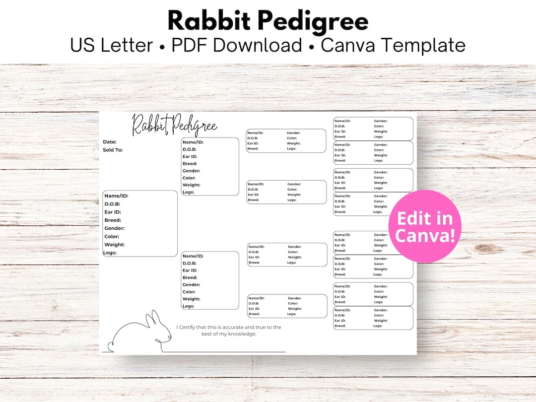Free Printable Rabbit Pedigree