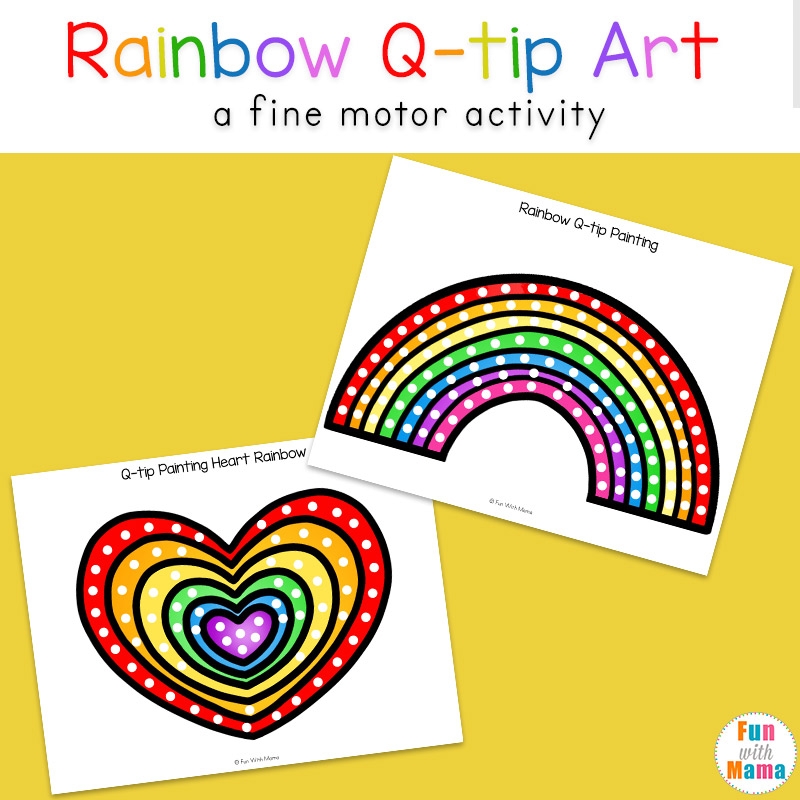Rainbow Q Tip Art Printable Fun With Mama