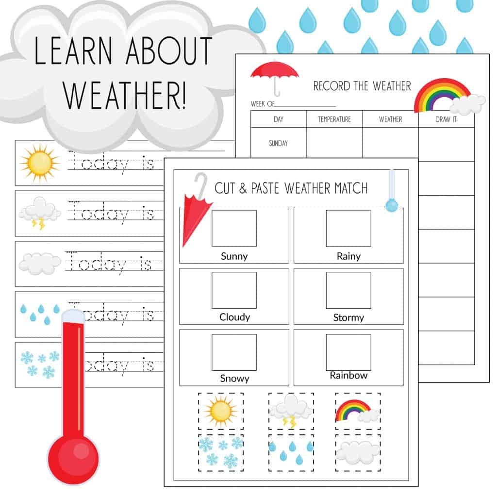 Record The Weather Writing Practice Weather Match Game Printables