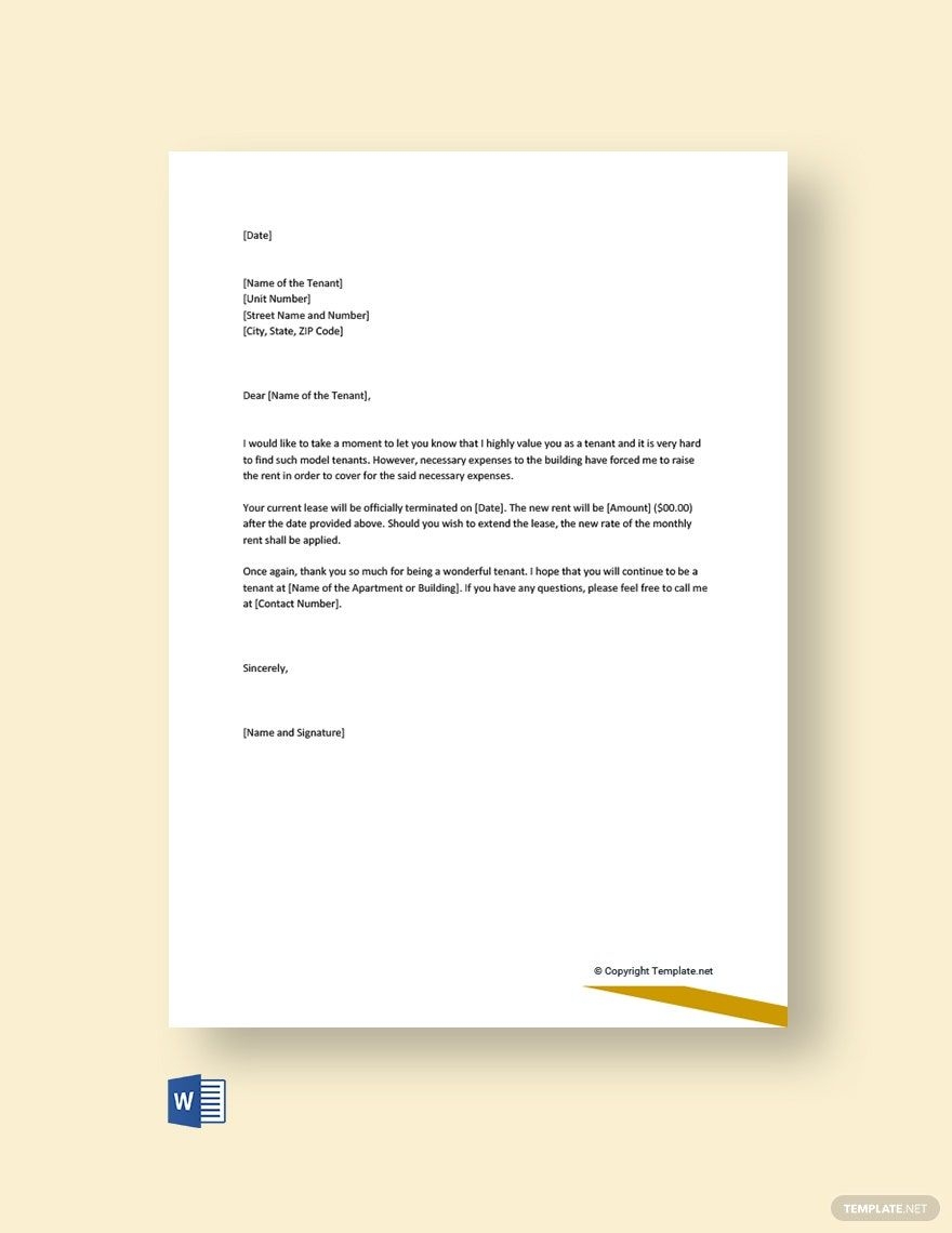 Free Printable Rent Increase Notice