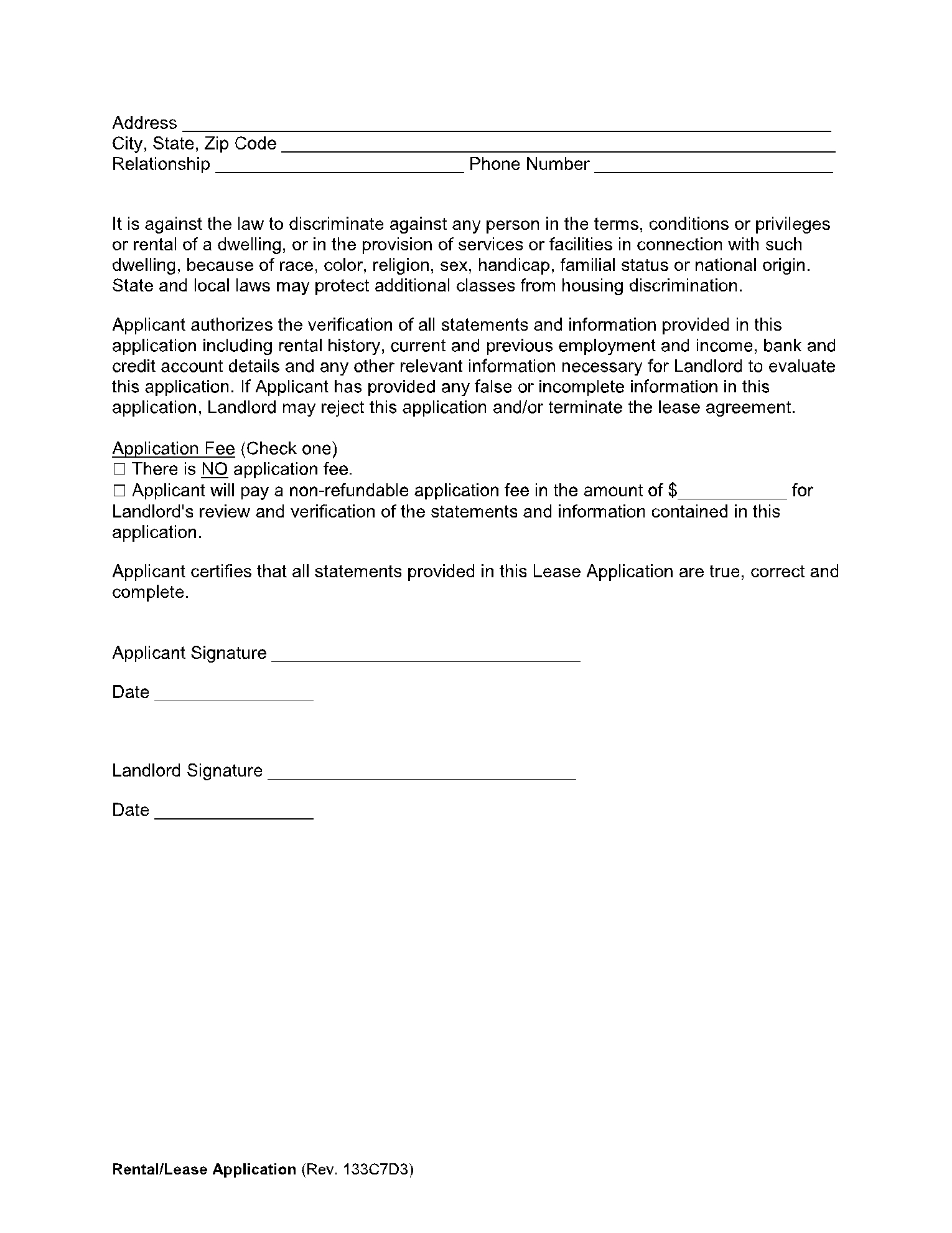 Rental Verification Form Free Template CocoSign