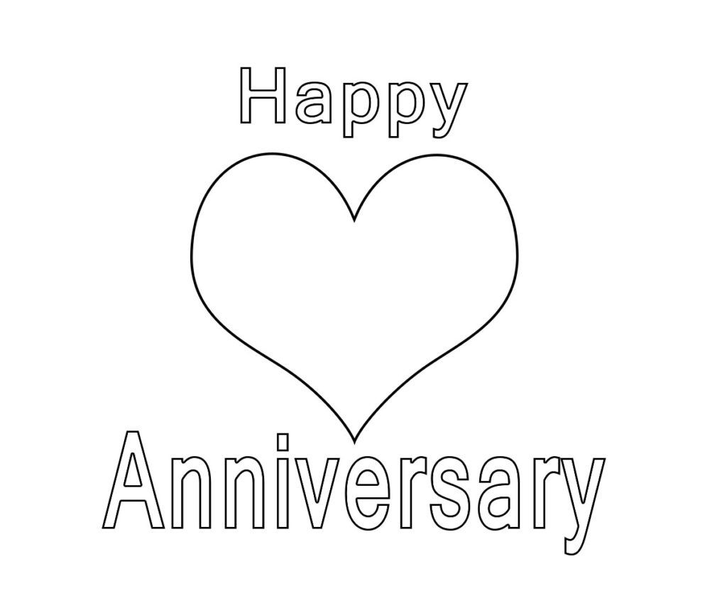 Romantic Happy Anniversary Coloring Pages To Gift