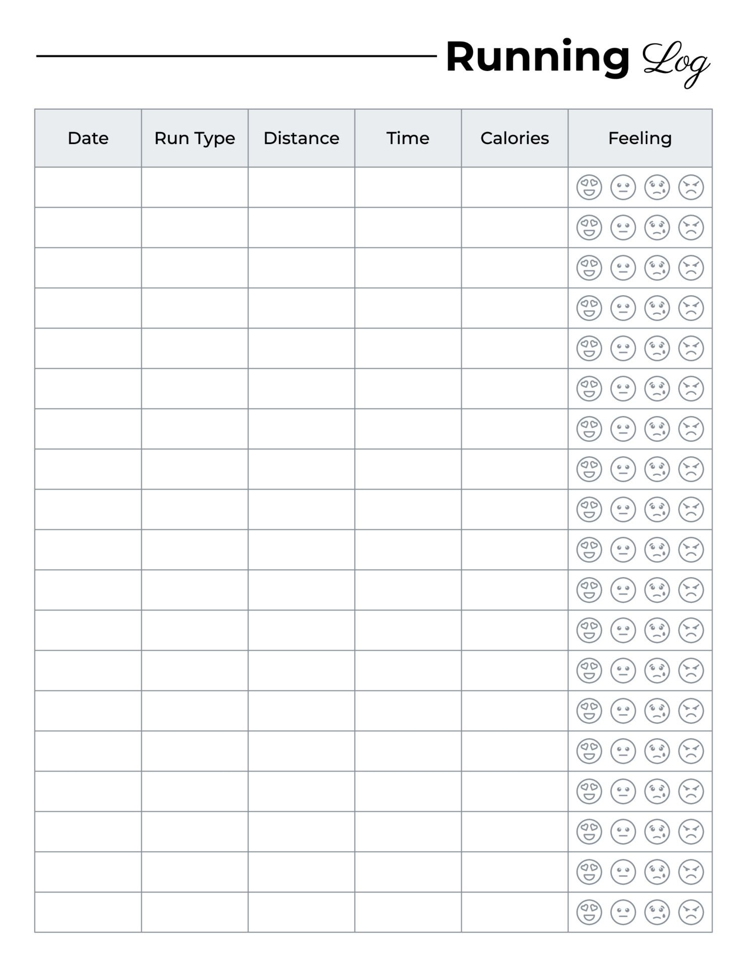 Running Log Training Diary Running Tracker