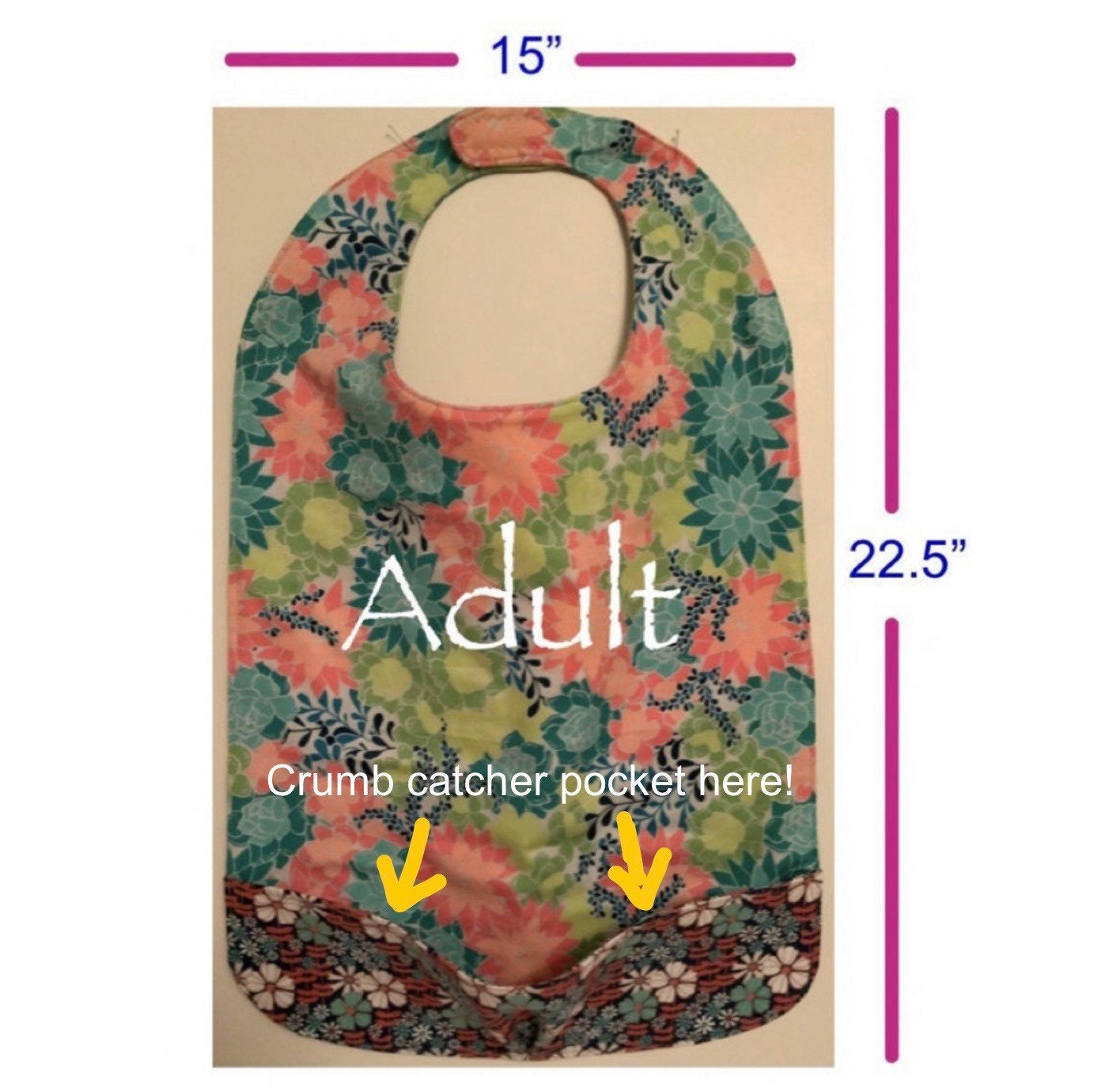 SEW An Adult Or Child Bib With Optional Crumb Catcher Pocket Pdf Digital Pattern Etsy