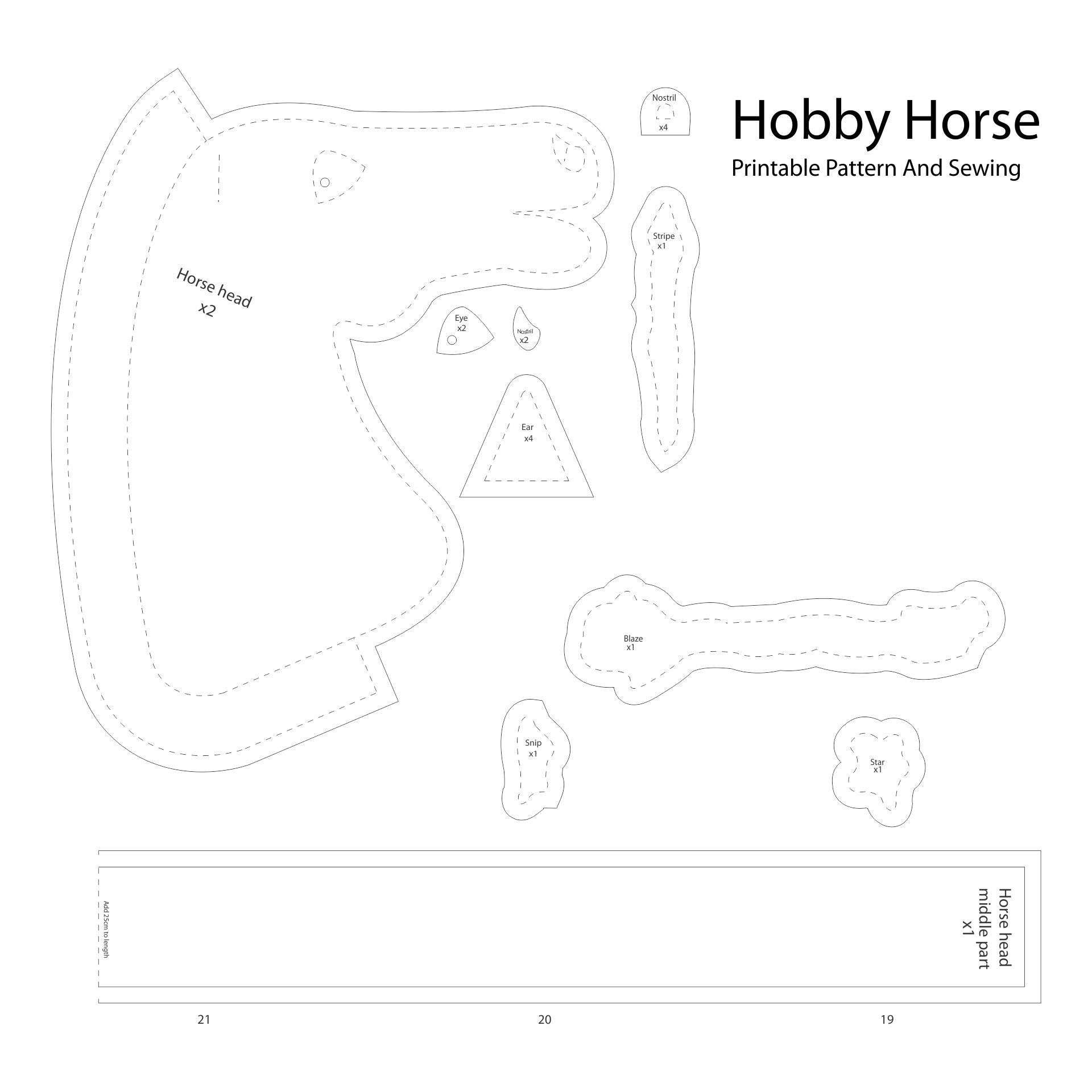 Sewing Patterns Horse 10 Free PDF Printables Printablee