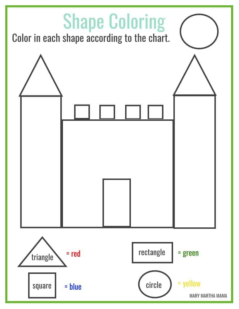 Shapes Worksheets For Preschool Free Printables Mary Martha Mama