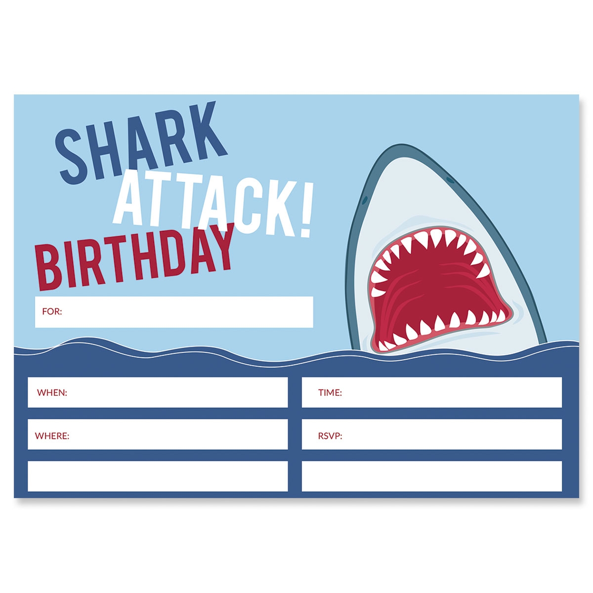 Shark Birthday Invitations Free Printables