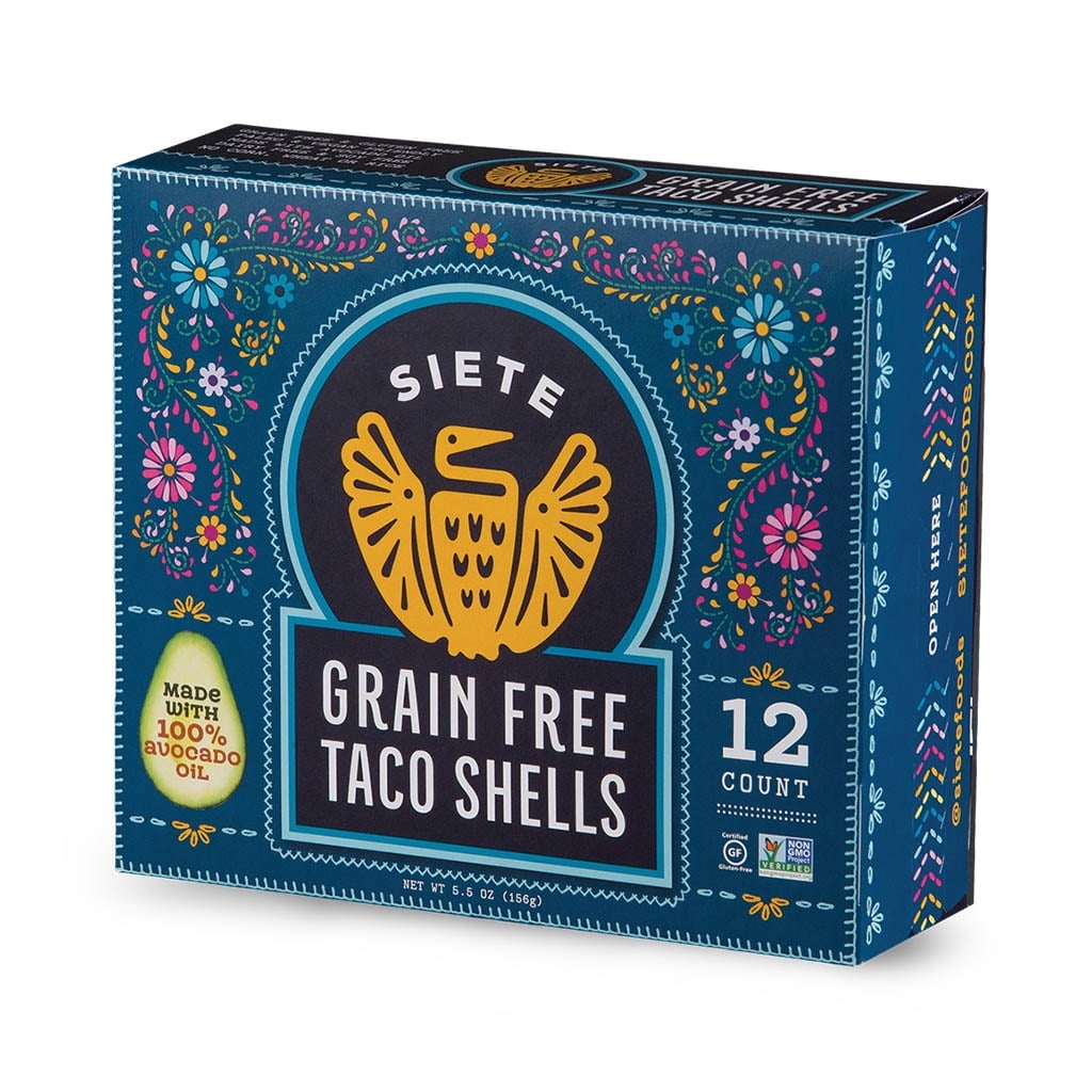 Siete Natural Hard Vegan Grain Free Taco Shells 4 Pack 48 Shells Walmart