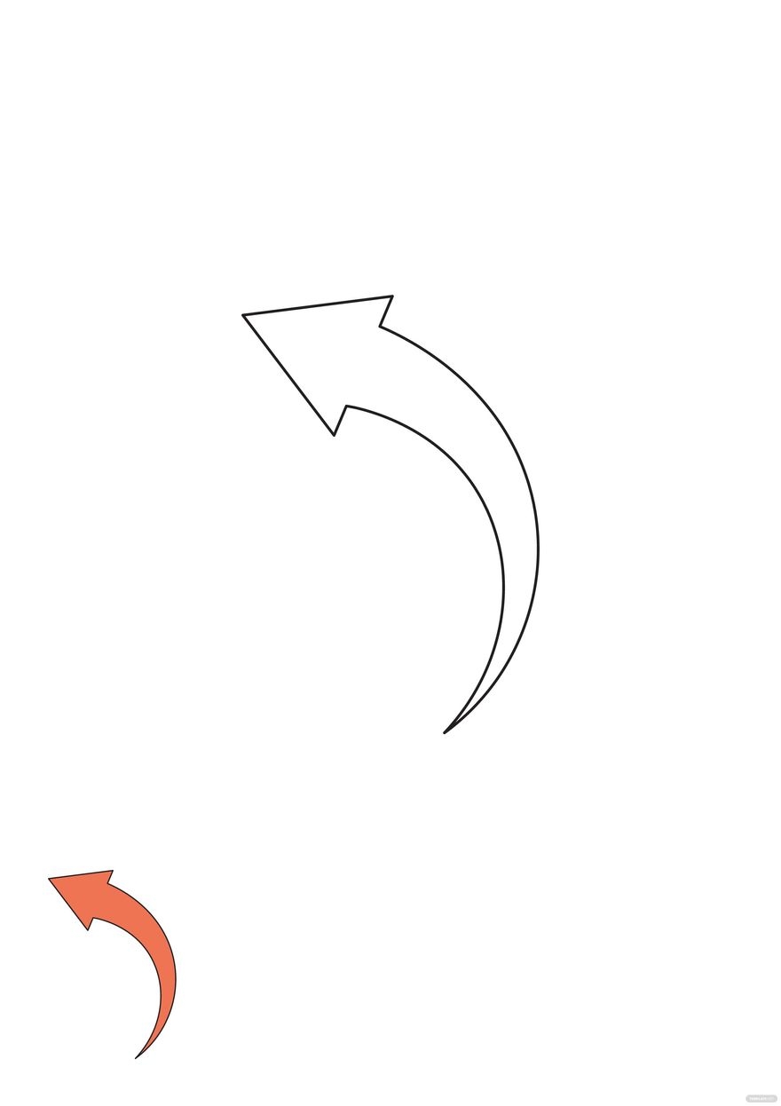 Simple Curved Arrow Coloring Page In EPS PDF JPG Download Template