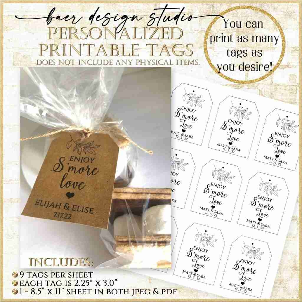 Free Printable Smore Favors