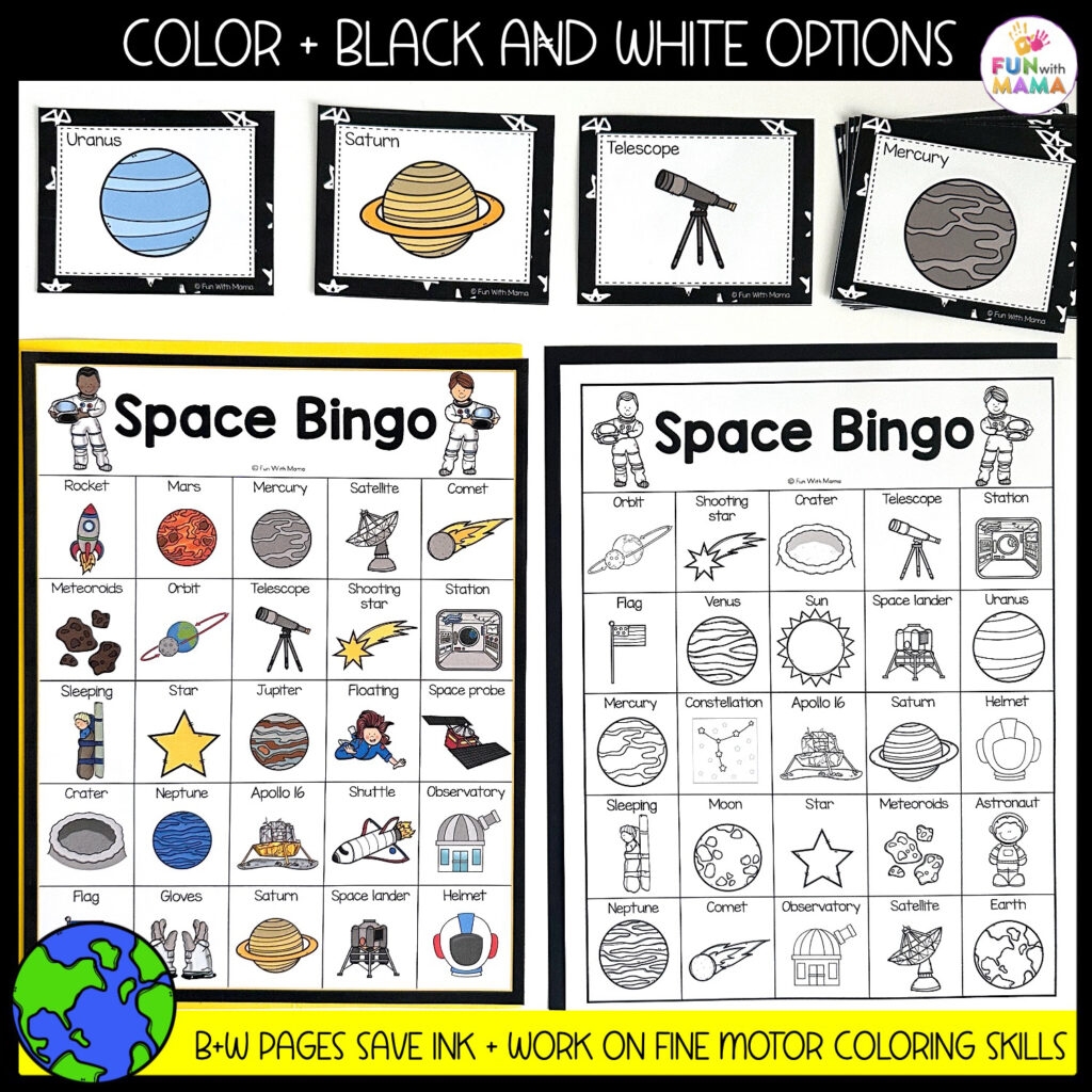 Space Bingo Free Printable