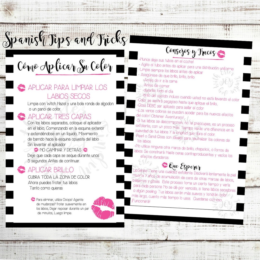 SPANISH LIPSENSE PRINTABLE How To Apply Lipsense Tips And Tricks Printable Instant Download Lipsense Printable Etsy