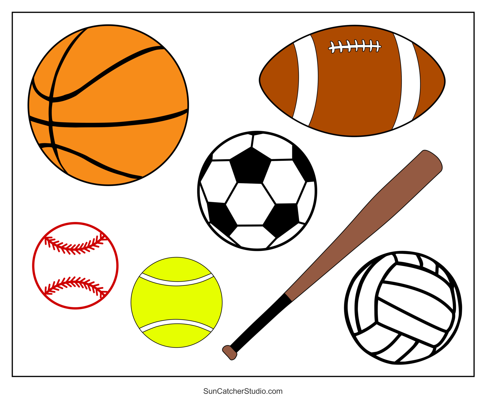 Sports And Ball Patterns And Clip Art Printable Stencils DIY Projects Patterns Monograms Designs Templates
