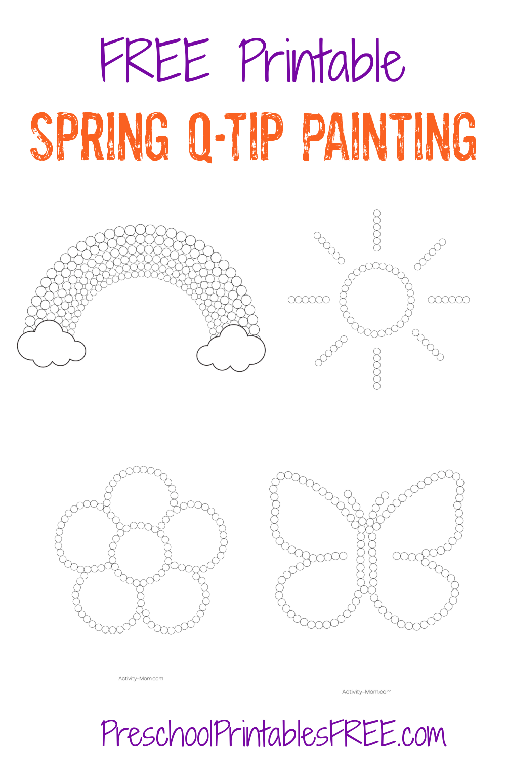 Spring Q Tip Painting For Preschoolers printable Free Preschool Printables