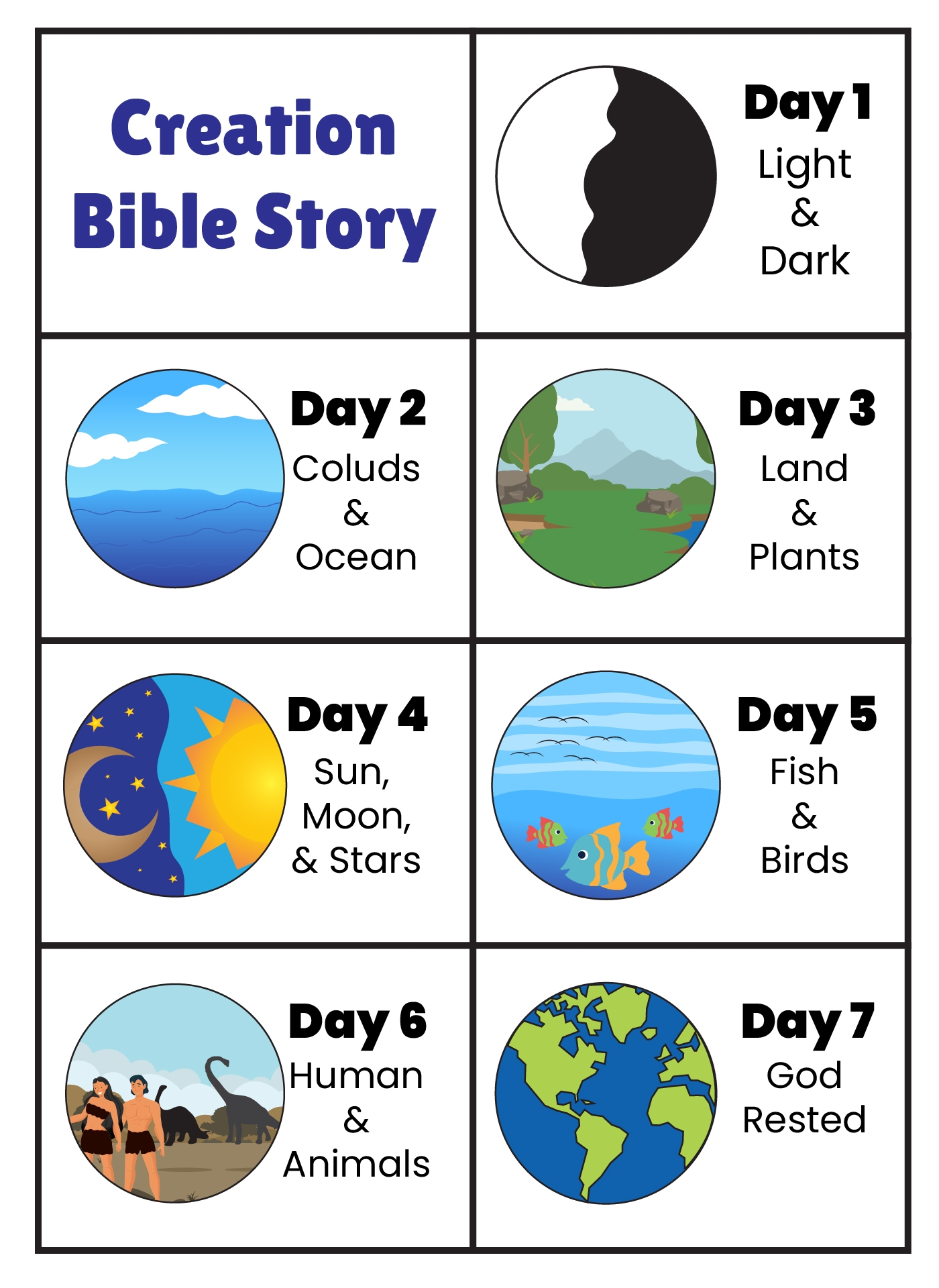 Story Of Creation 10 Free PDF Printables Printablee