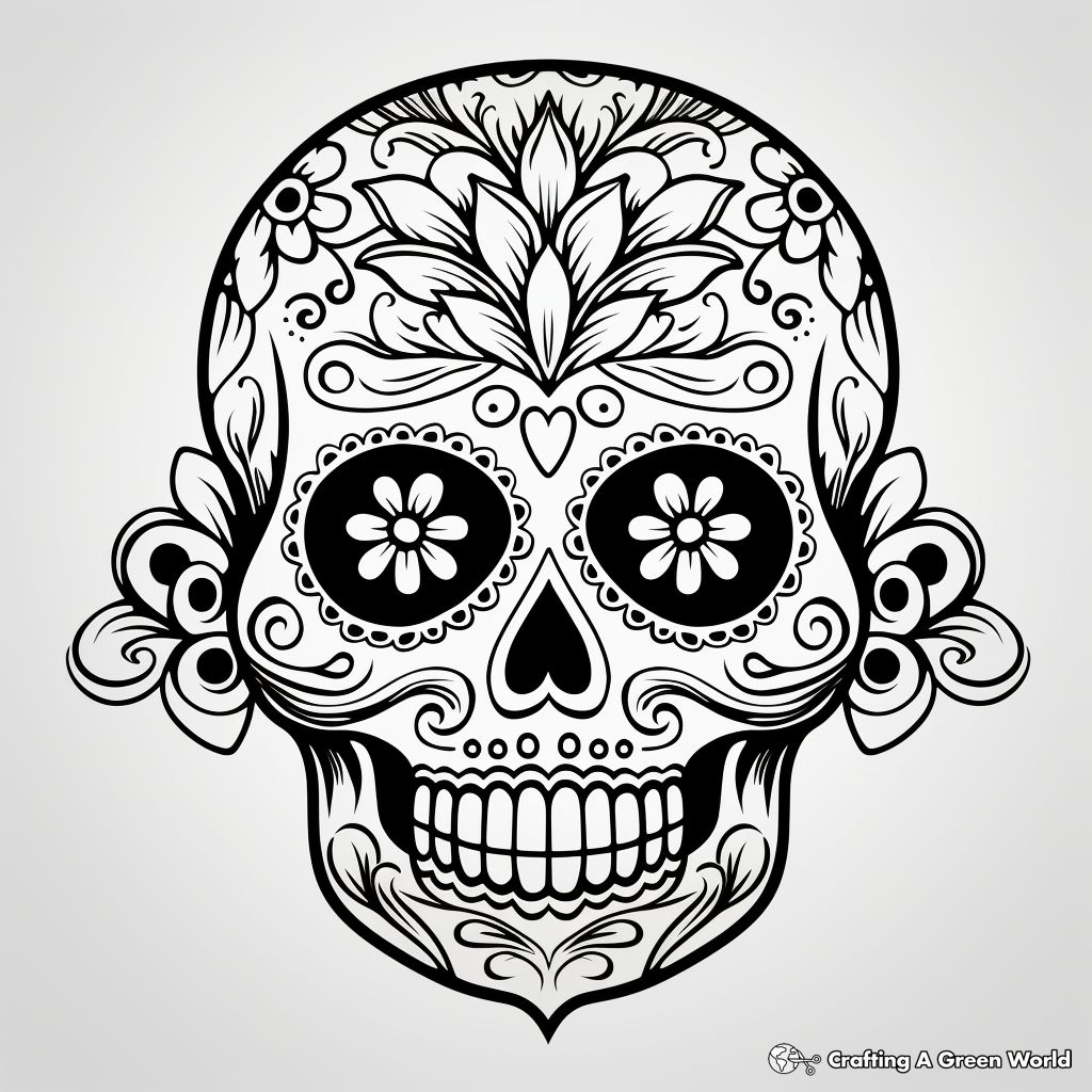 Sugar Skull Coloring Pages Free Printable 