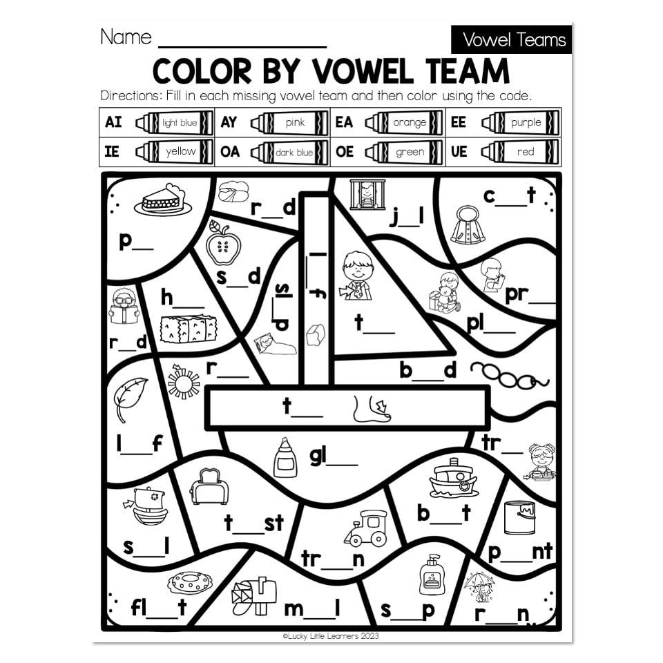 Free Printable Vowel Team Worksheets