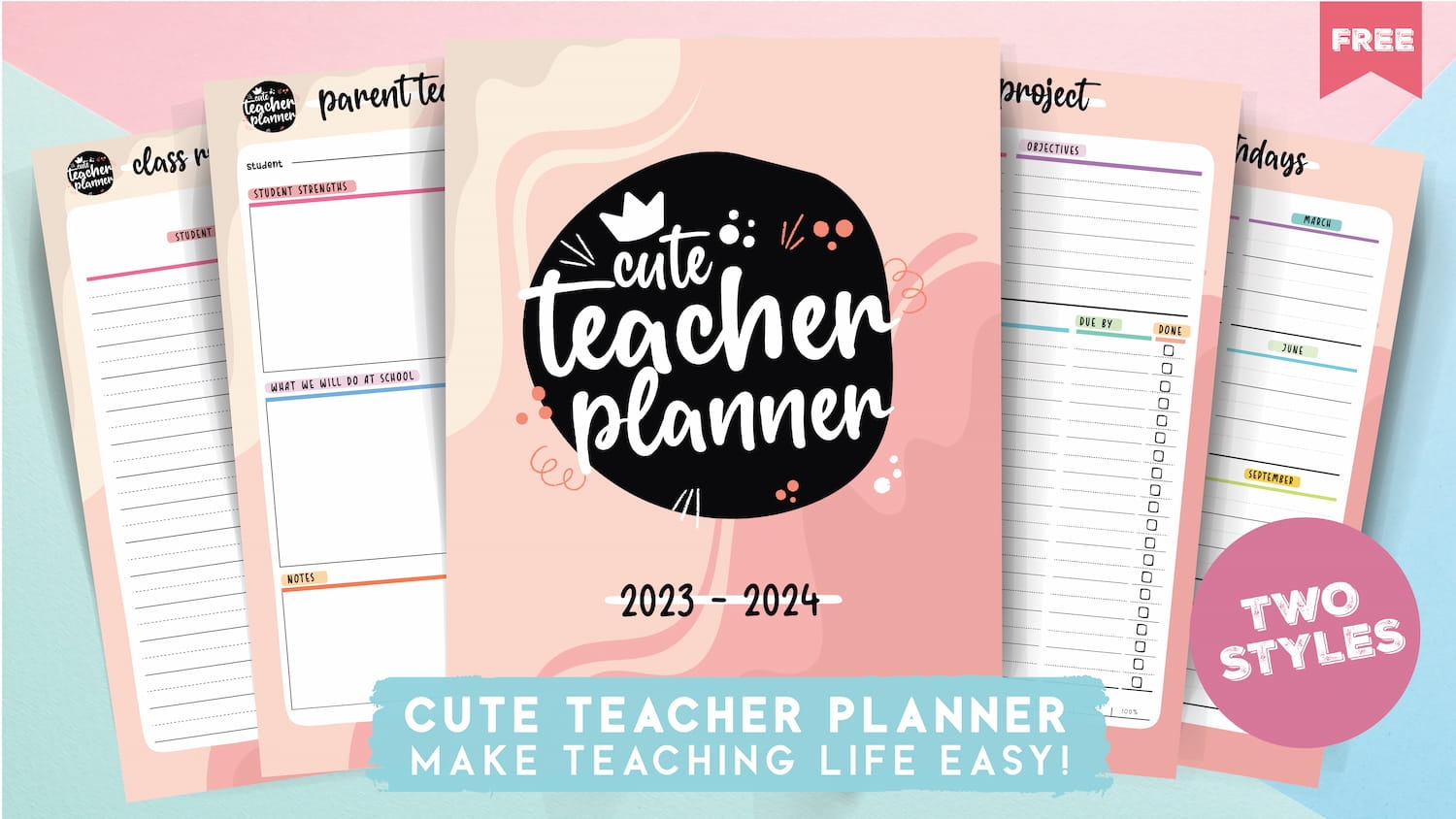 Teacher Planner 64 Useful Pages For Every Teacher World Of Printables