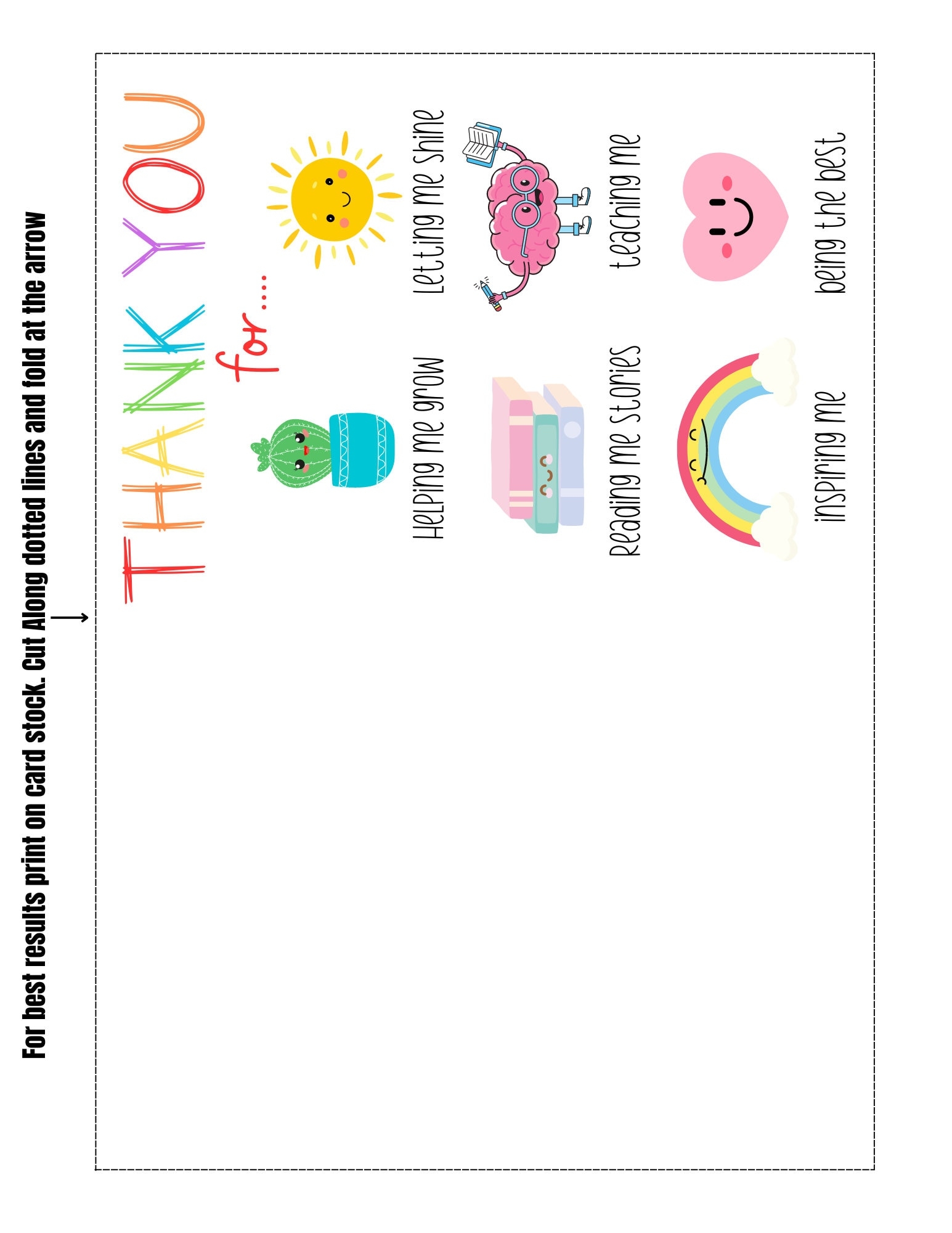 Teacher Thank You Cards Printable Printable Teacher Greeting Card Teacher Appreciation Card Thank You For Helping Me Instant Download Etsy