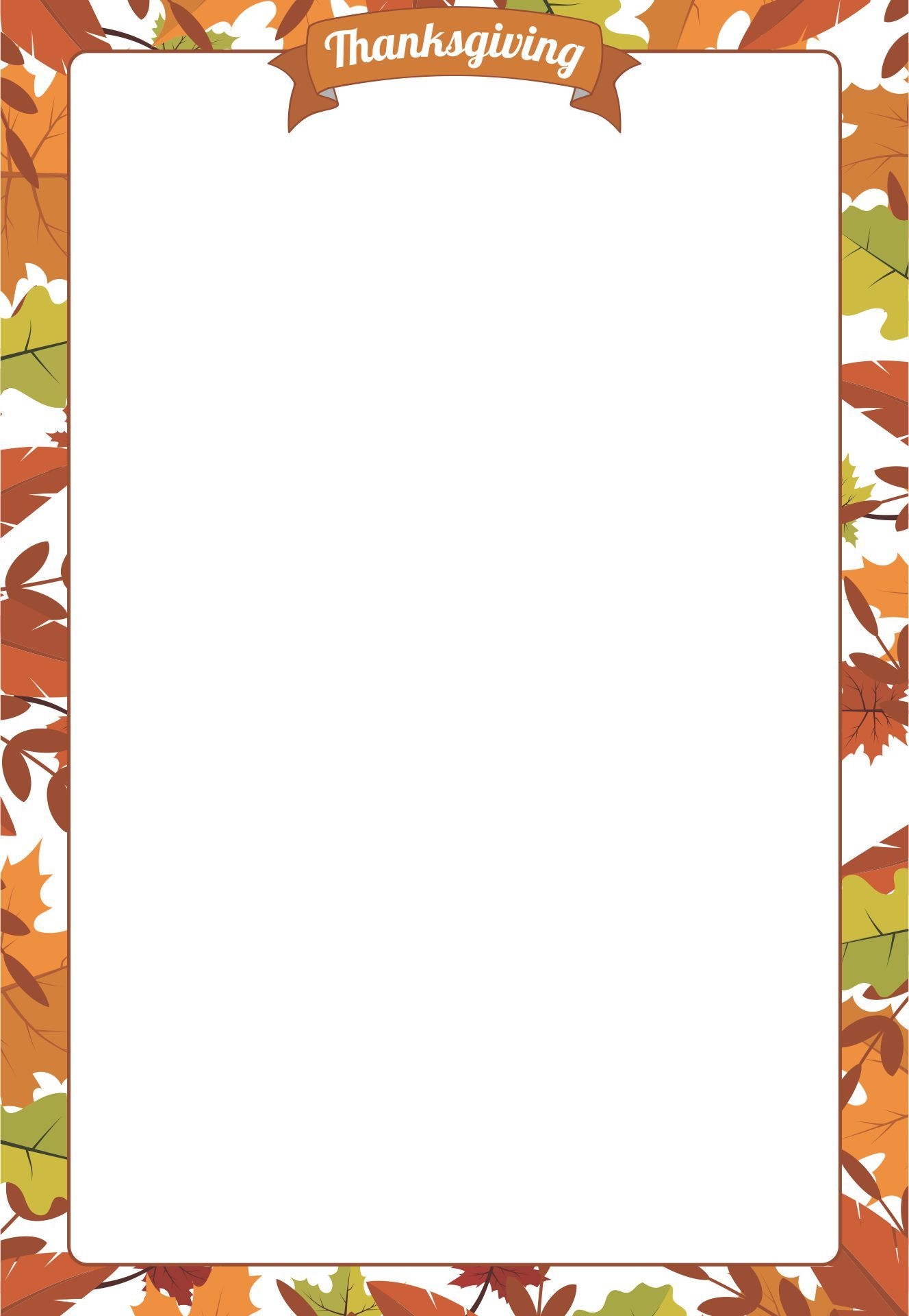 Thanksgiving Borders 15 Free PDF Printables Printablee