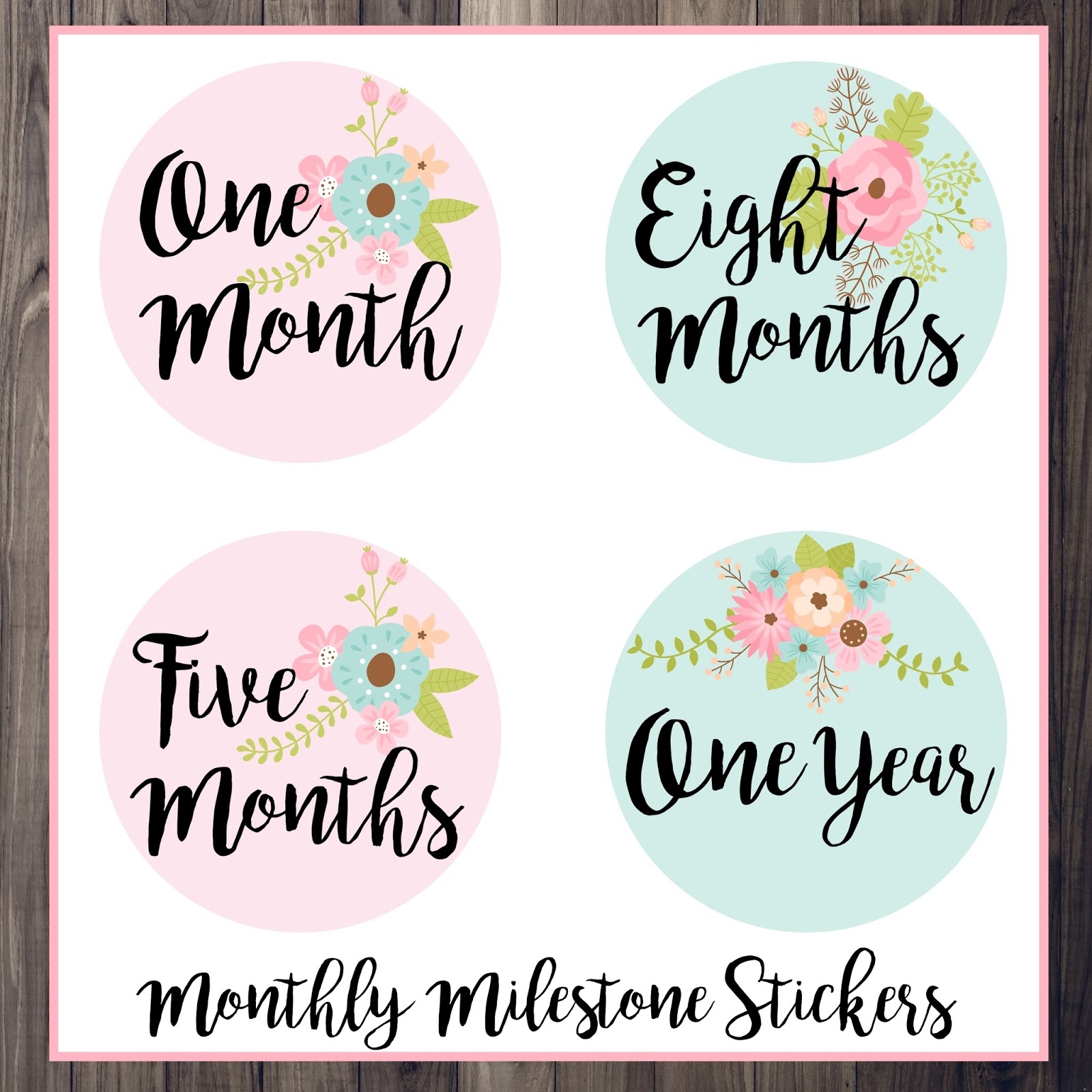 The Cozy Red Cottage Free Baby Girl Monthly Milestone Stickers