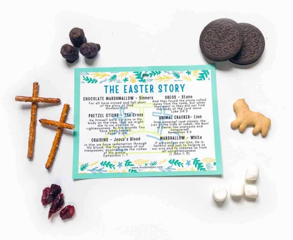 The Easter Story Snack Mix Free Printable MindyMakes