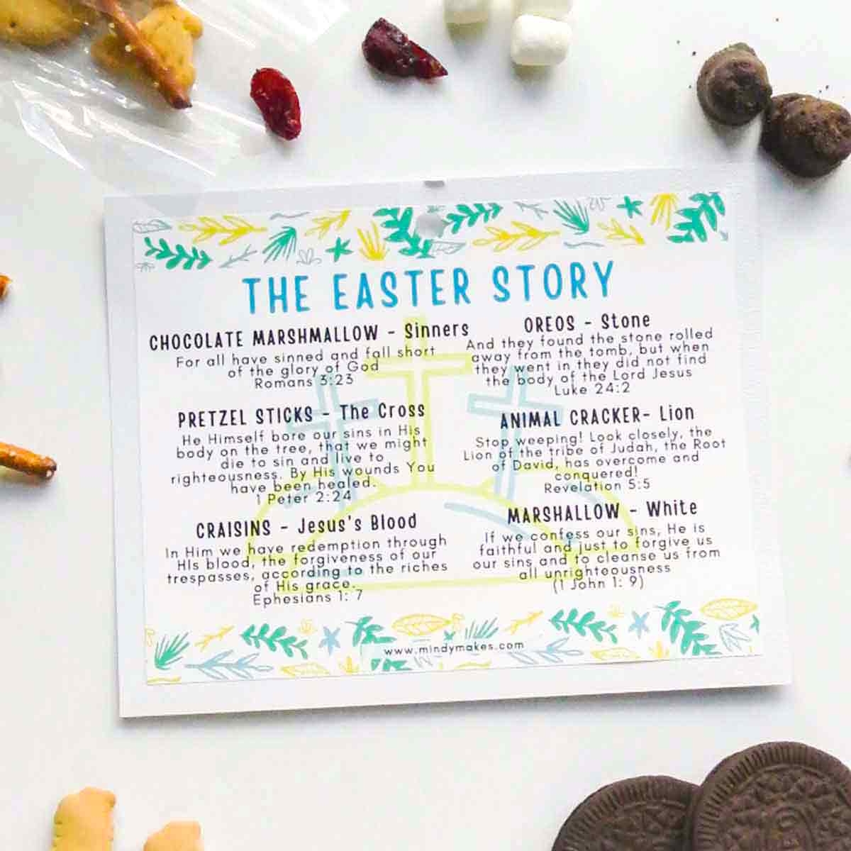 The Easter Story Snack Mix Free Printable MindyMakes