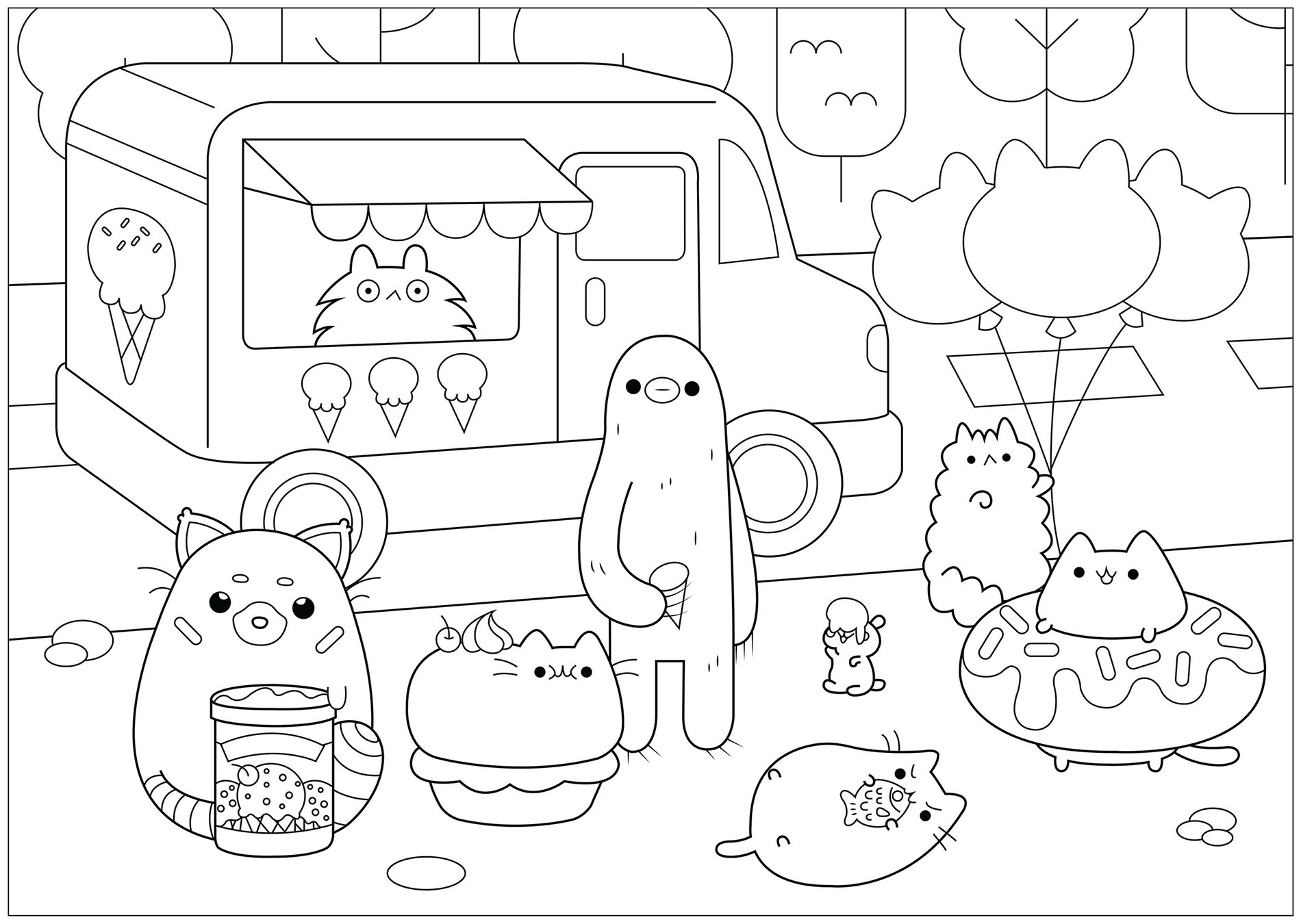 Pusheen Free Printables Coloring Sheets