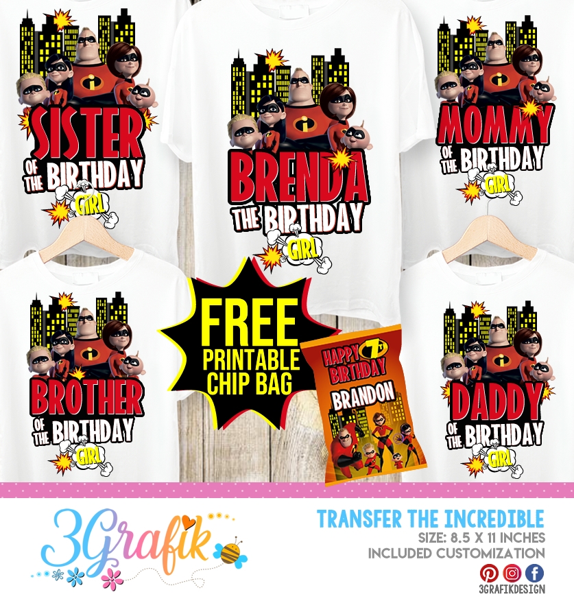  The Incredible Iron On Transfers T shirt The Incredible Party Supplies