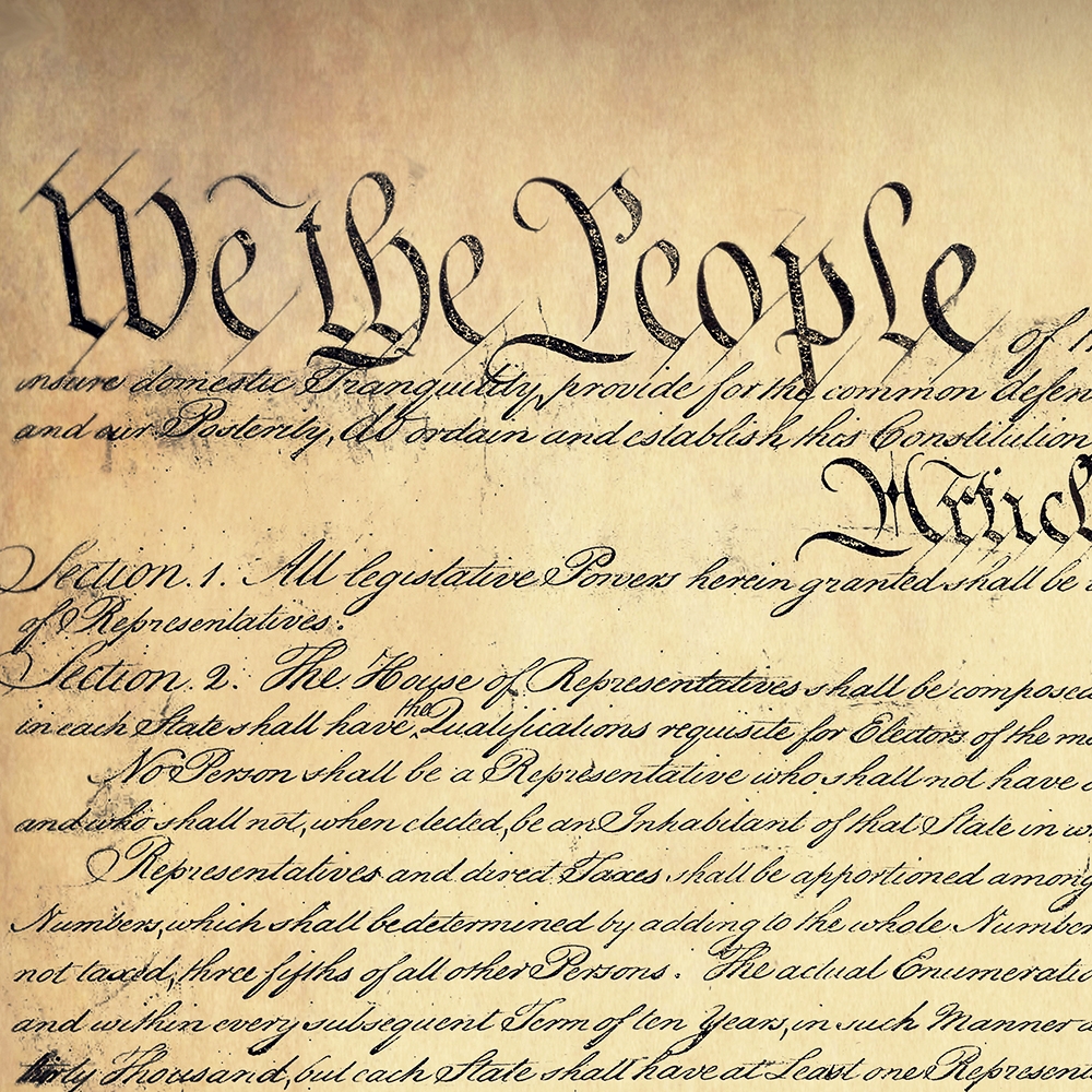 United States Constitution On A Parchment Paper Background Posters