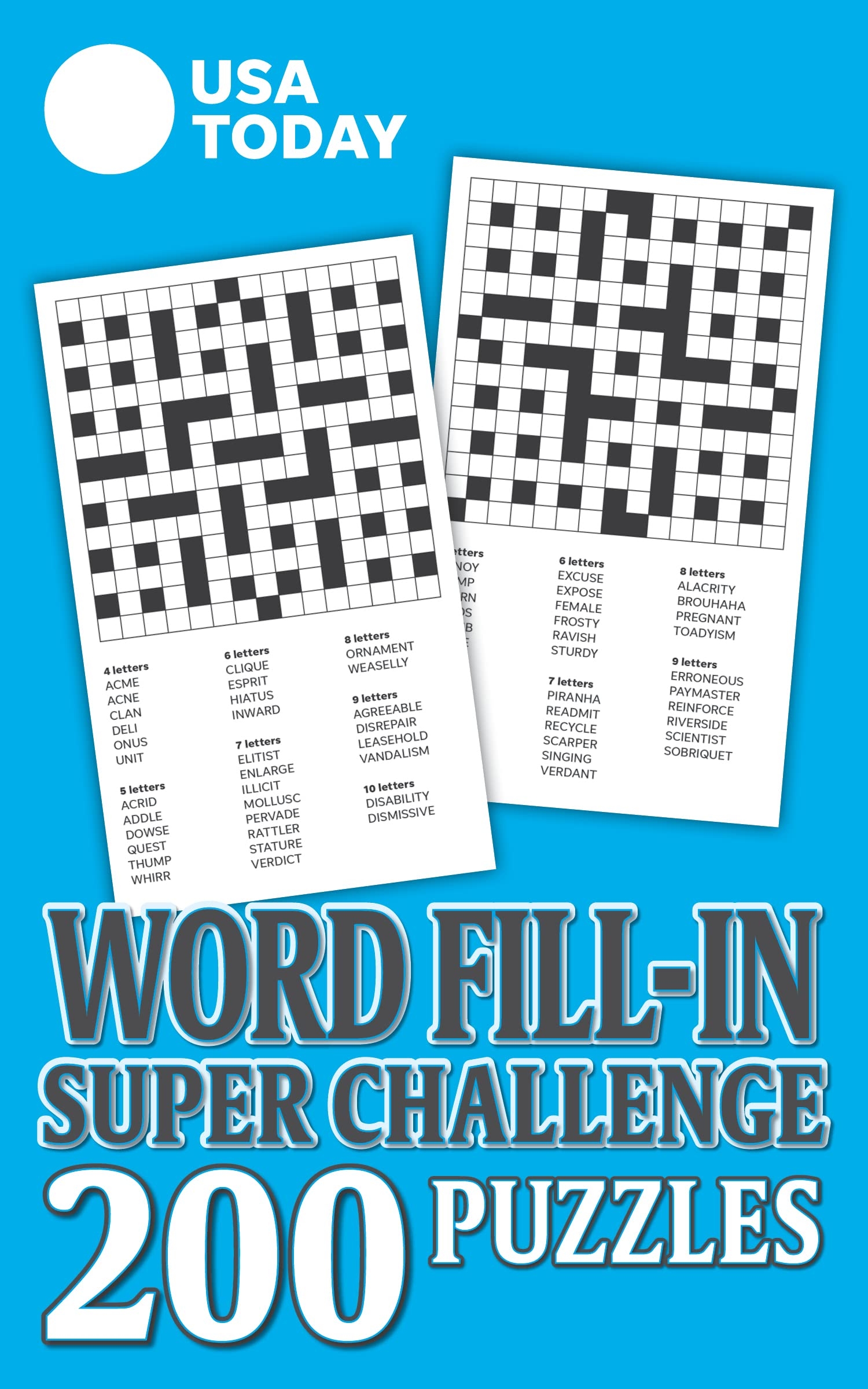 USA TODAY Word Fill In Super Challenge 200 Puzzles USA Today Puzzles USA TODAY 9781524869908 Amazon Books