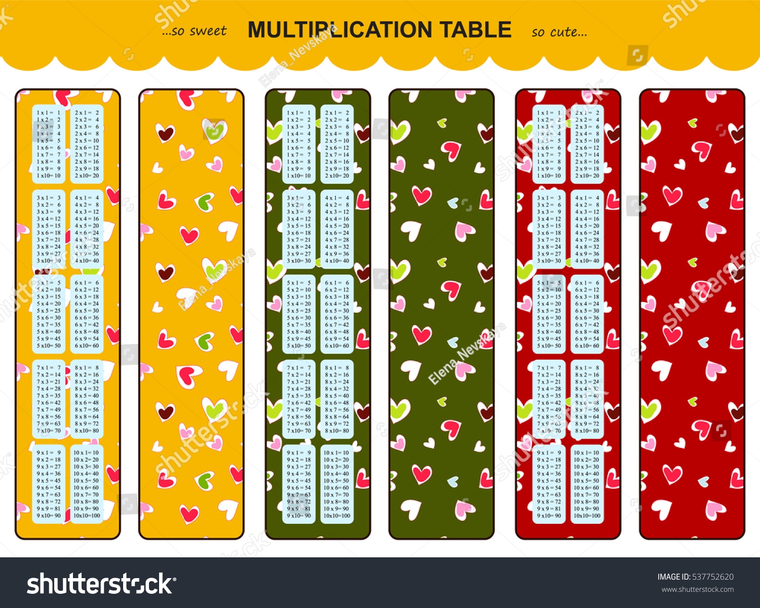 Free Printable Multiplication Bookmarks