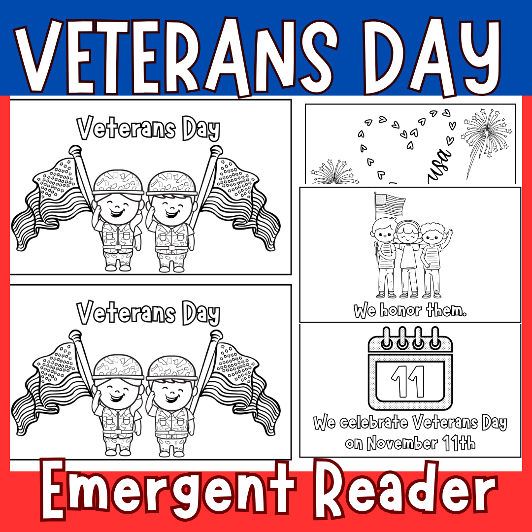 Veteran s Day Mini Book For Early Emergent Reader Kindergarten Made By Teachers