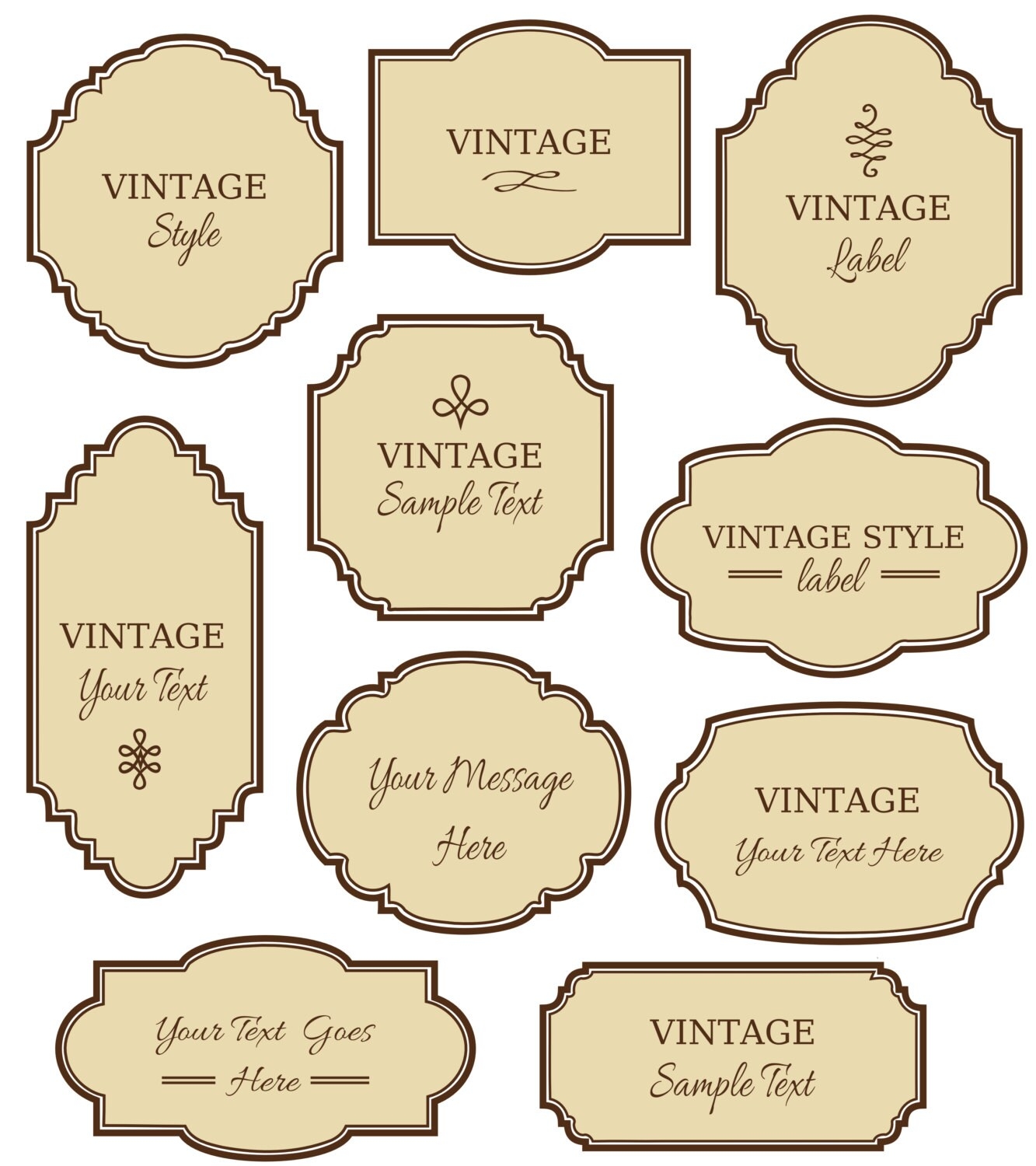 Vintage Labels Clip Art 10 Digital Frames PNG Files Vector Soap Labels Apothecary Printable Label Tag Elegant Instant Download Etsy