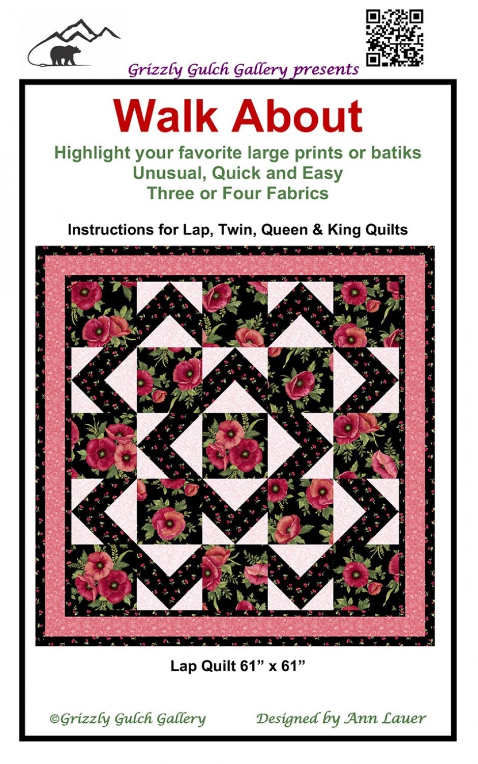 Walk About Quilt Pattern By Grizzly Gulch Gallery Ann Lauer Etsy Israel