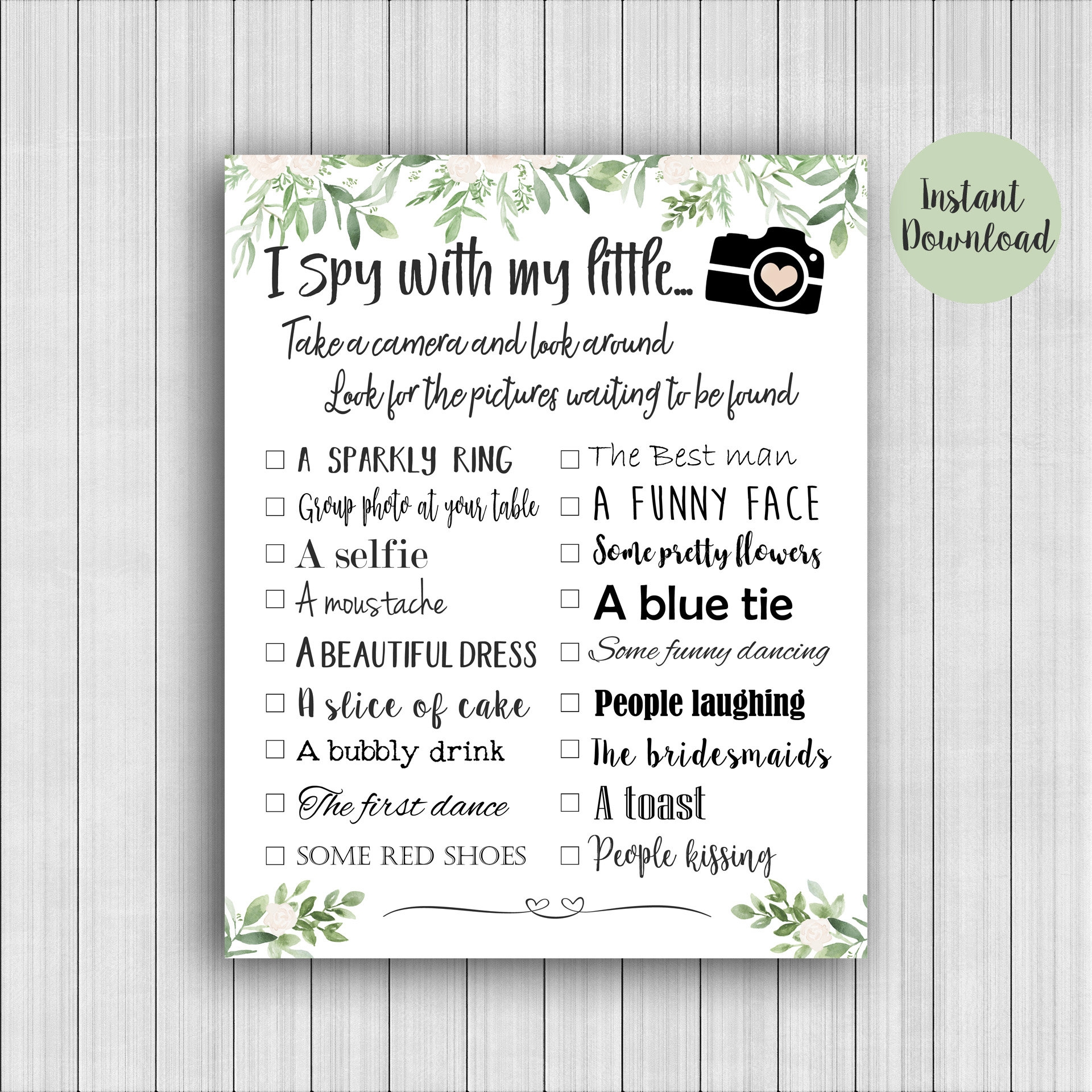 Wedding I Spy I Spy Download Wedding Games Wedding Wedding Printable Wedding Sign Kids Wedding Game Wedding Reception Game Greenery Etsy