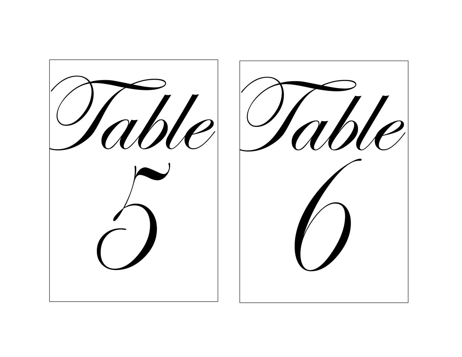 Wedding Table Numbers 4X6 7 Free PDF Printables Printablee