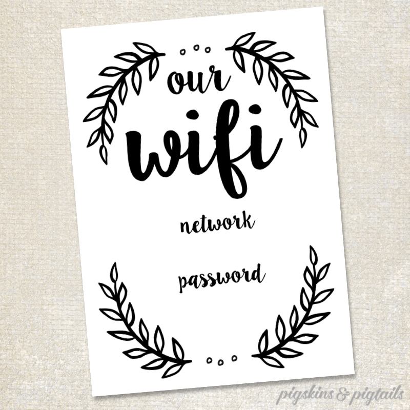 Wifi Password Sign Printable Free