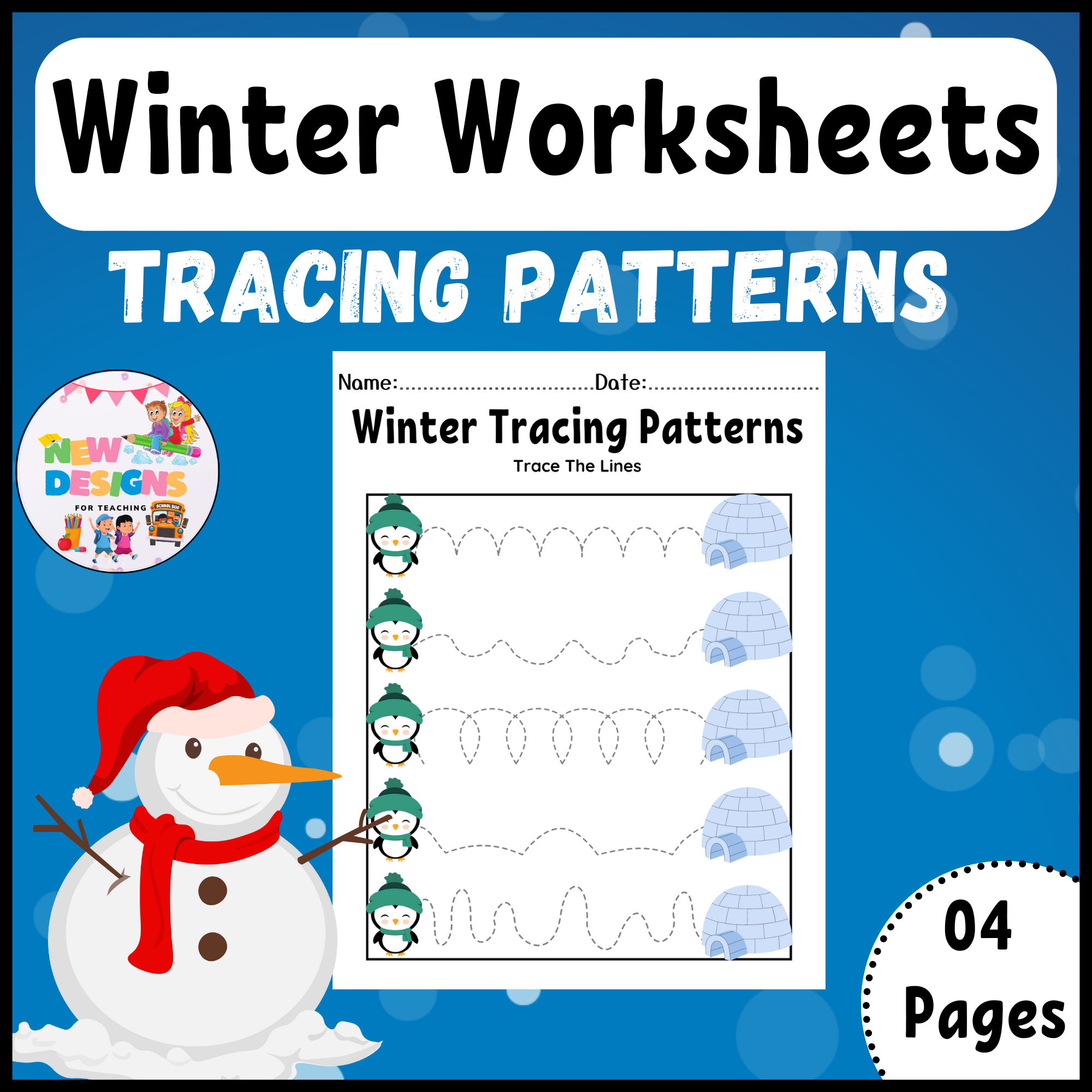 Winter Tracing Patterns Printable Winter Worksheets Made By Teachers